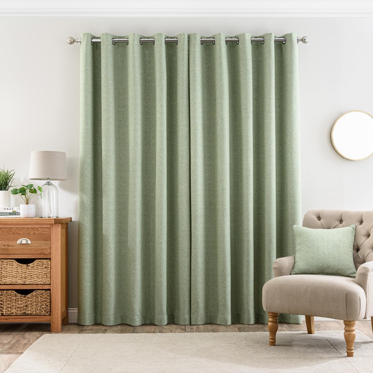 Hemsley Eyelet Curtains Apple Green – image 4