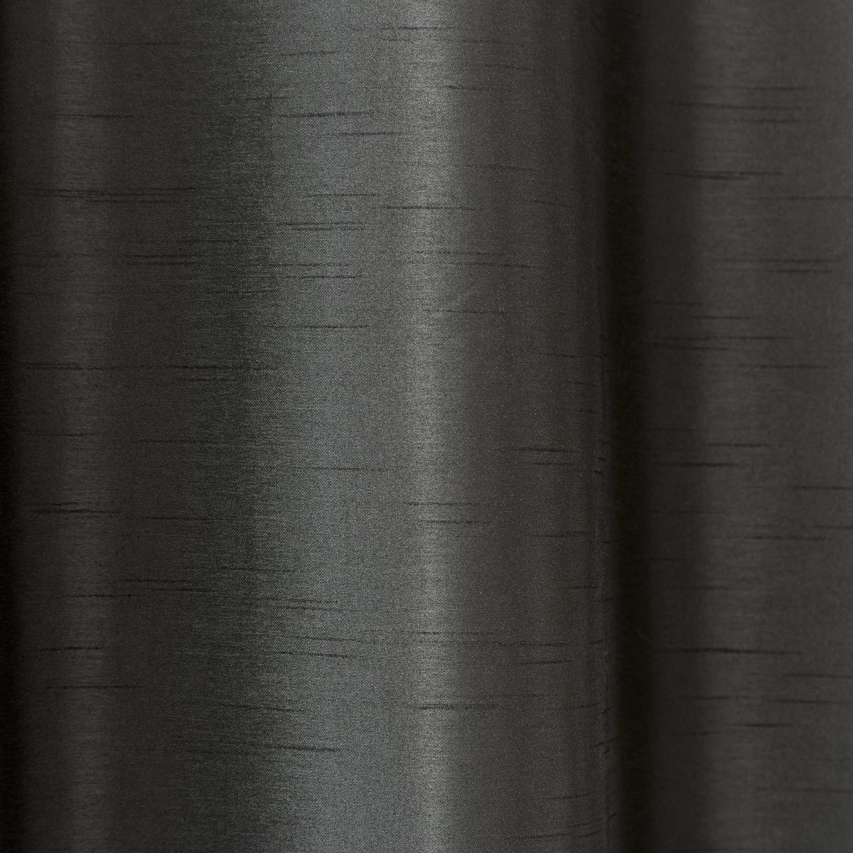 Catherine Lansfield Faux Silk Black Blackout Thermal Eyelet Curtains Black – image 3