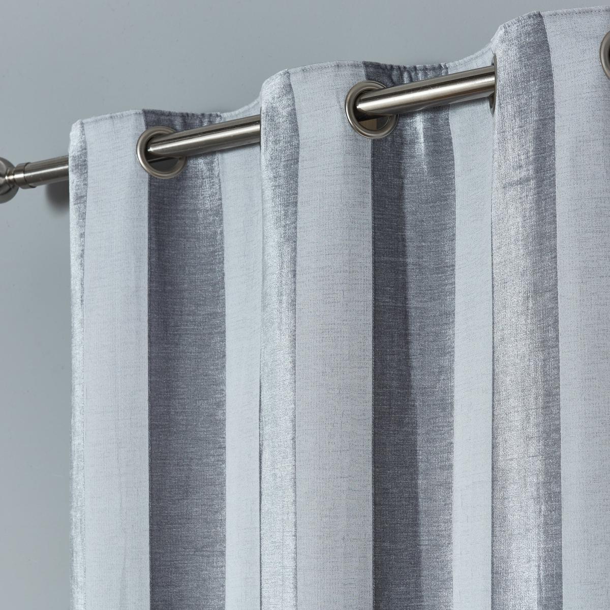 Parker Grey Chenille Eyelet Curtains Grey – image 5