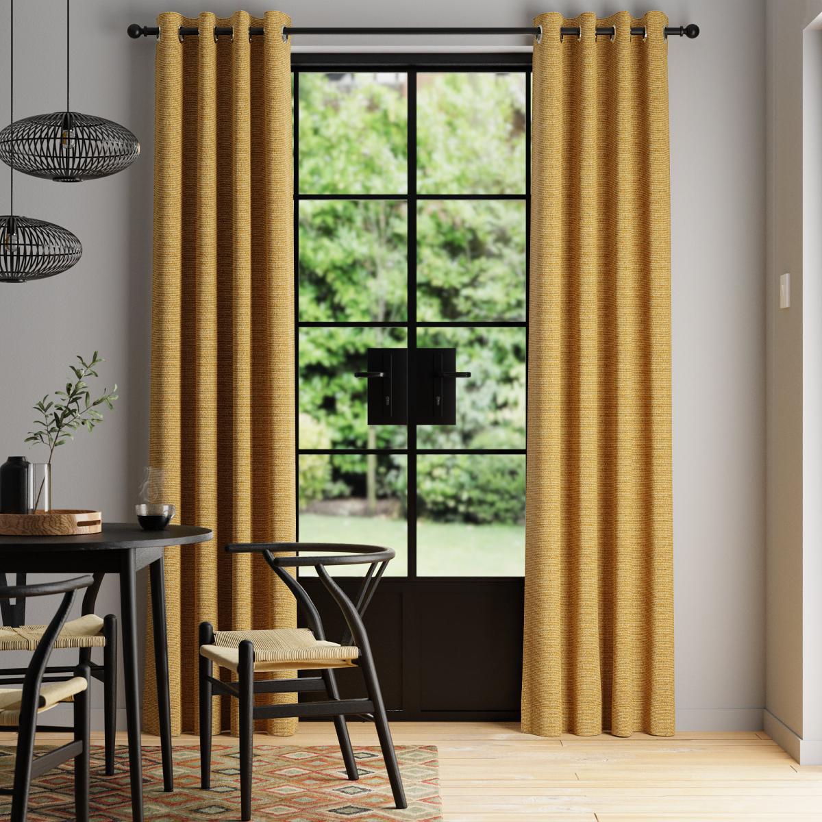 Eliza Honey Thermal Eyelet Curtains Honey – image 2
