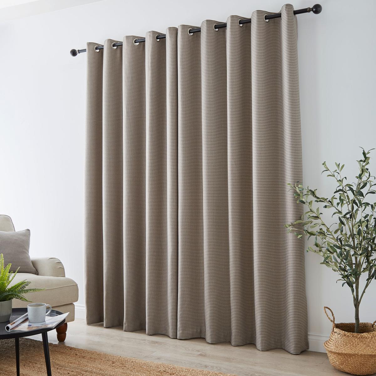 Churchgate Dogtooth Natural Grey Eyelet Curtains MultiColoured – image 4