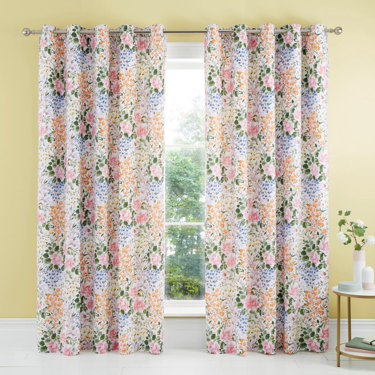 Vintage Meadows Blackout Eyelet Curtains Purple – image 3