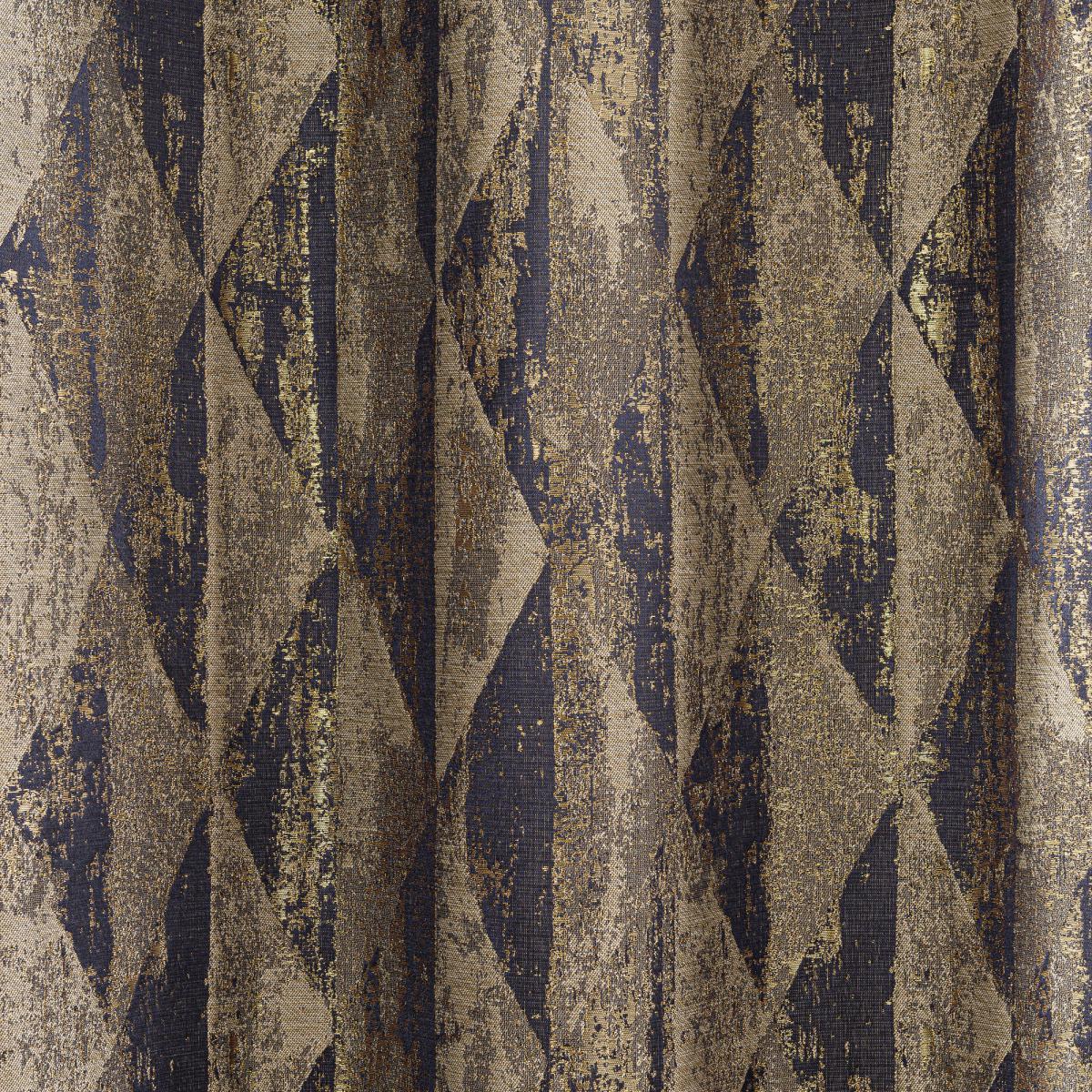 Luxor Metallic Blue Eyelet Curtains Gold and Blue – image 6