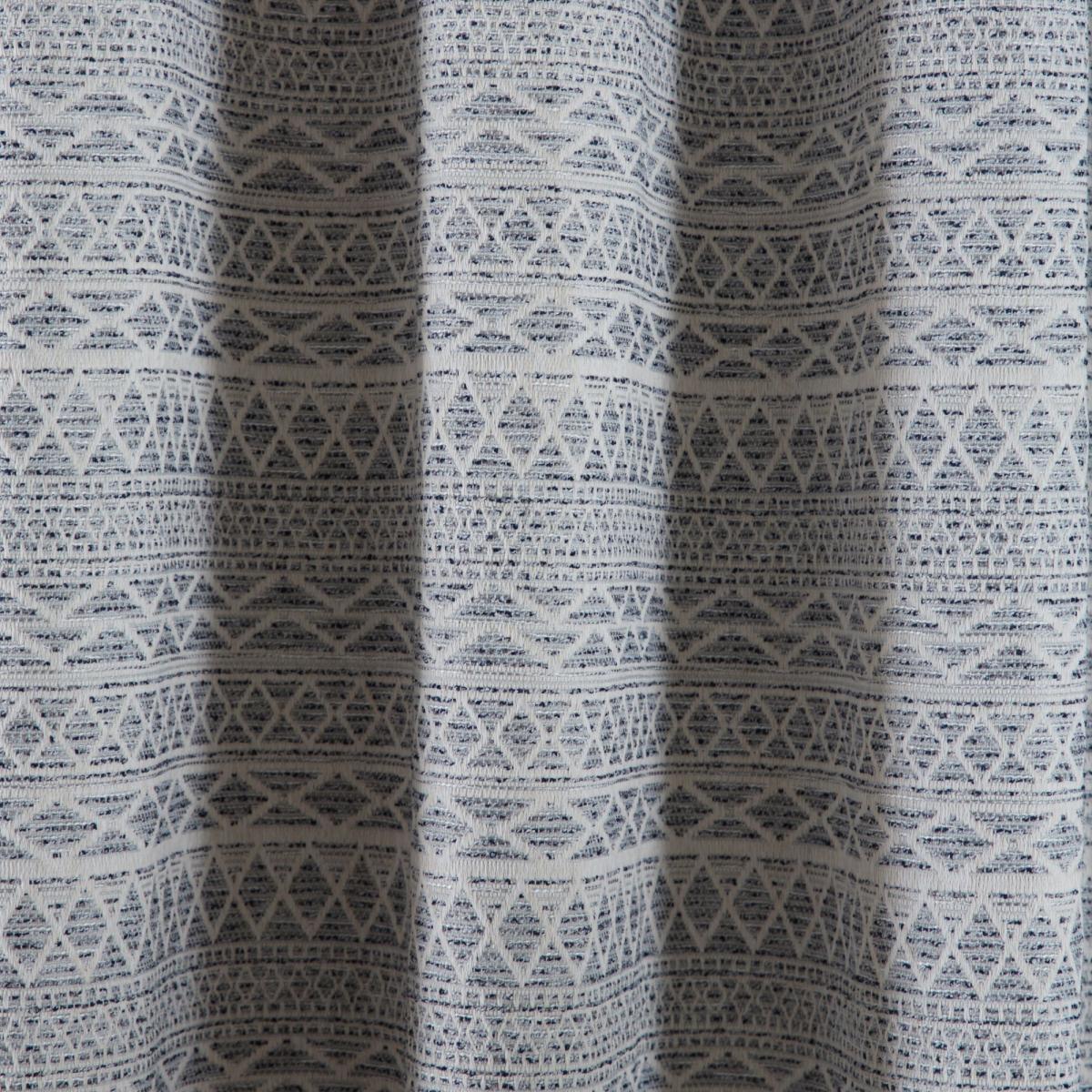 Leda Geometric Blue Eyelet Curtains Blue – image 3