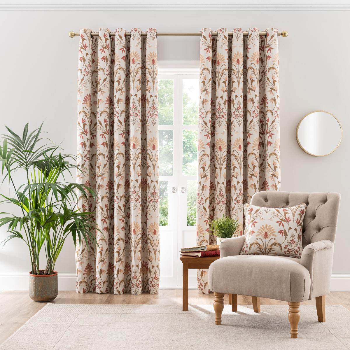 Cadence Red Ultra Blackout Thermal Eyelet Curtains Red/White/Green – image 2
