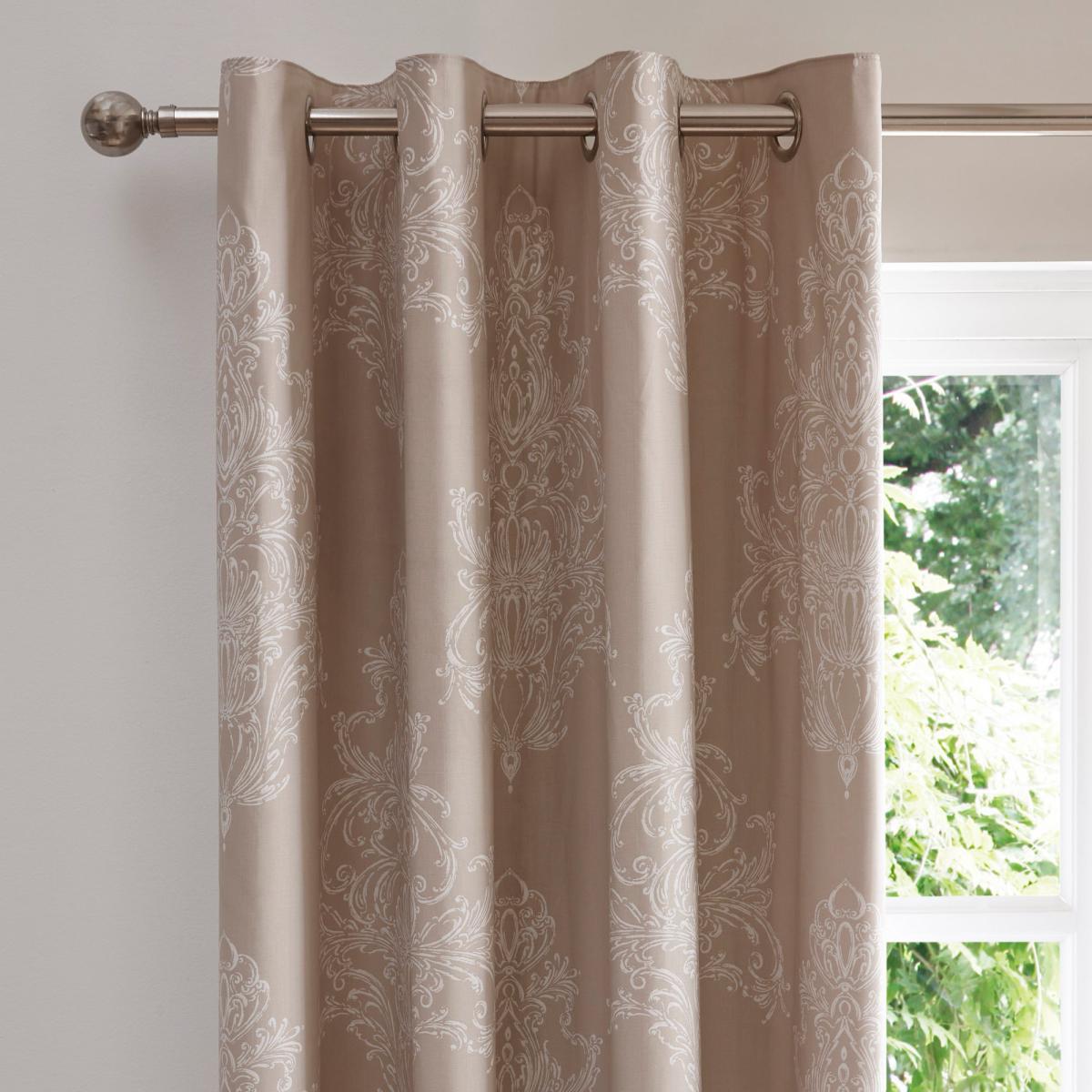 Versailles Natural Thermal Eyelet Curtains Brown – image 2