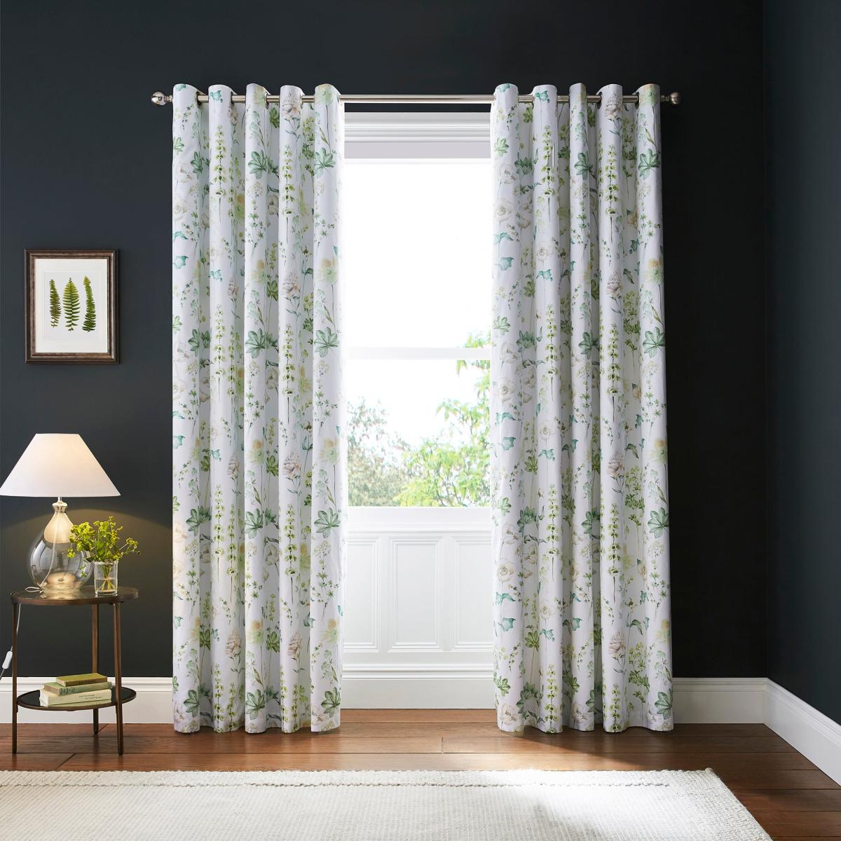 Dorma Flora Botanica Green Blackout Eyelet Curtains Green – image 2