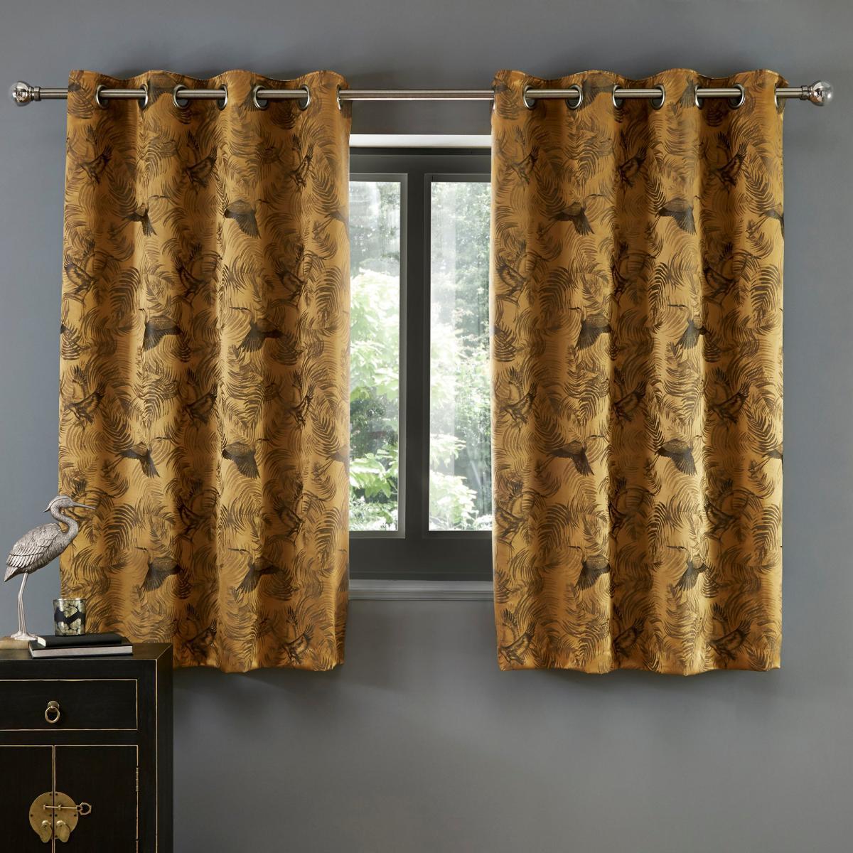 Crane Old Gold Eyelet Curtains Gold – image 4