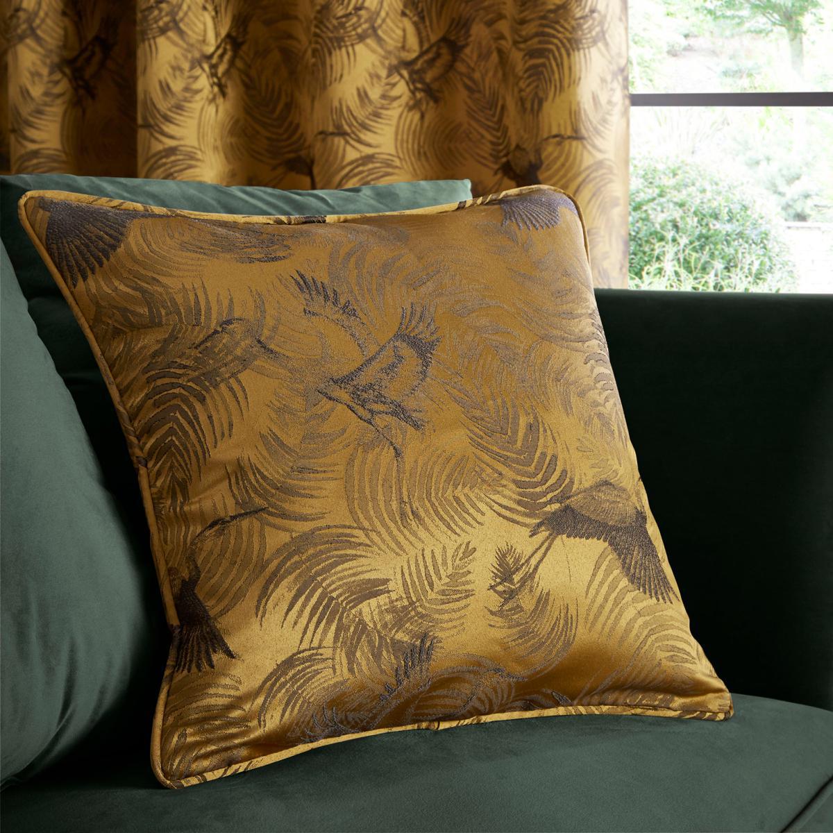 Crane Old Gold Eyelet Curtains Gold – image 7