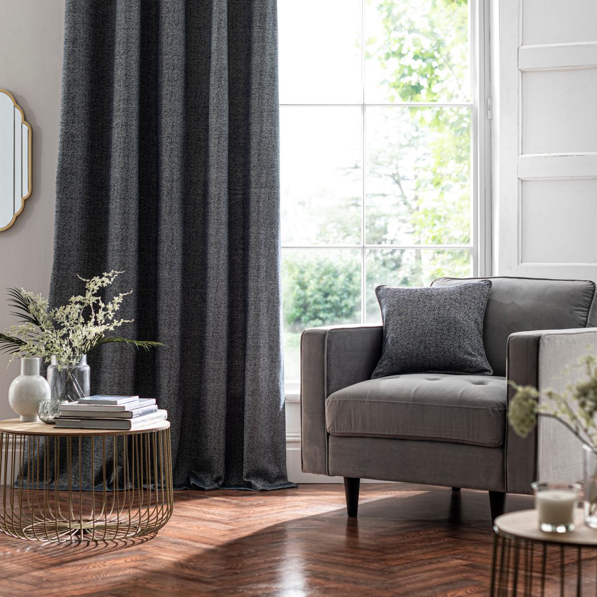Hampstead Navy Eyelet Curtains Navy – image 2