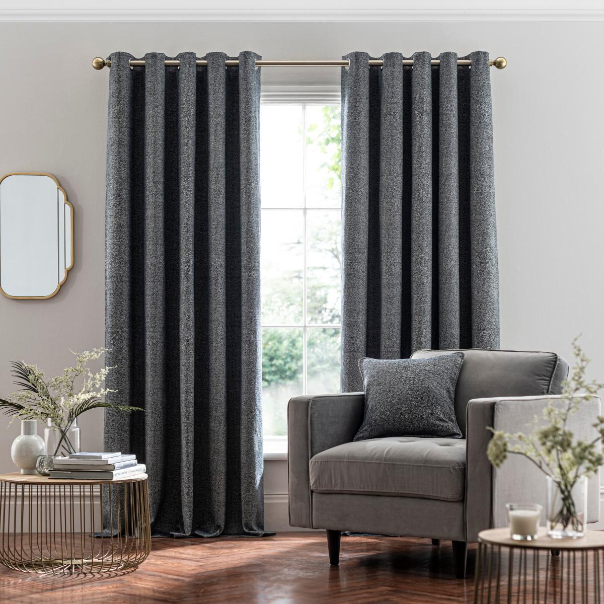 Hampstead Navy Eyelet Curtains Navy – image 3
