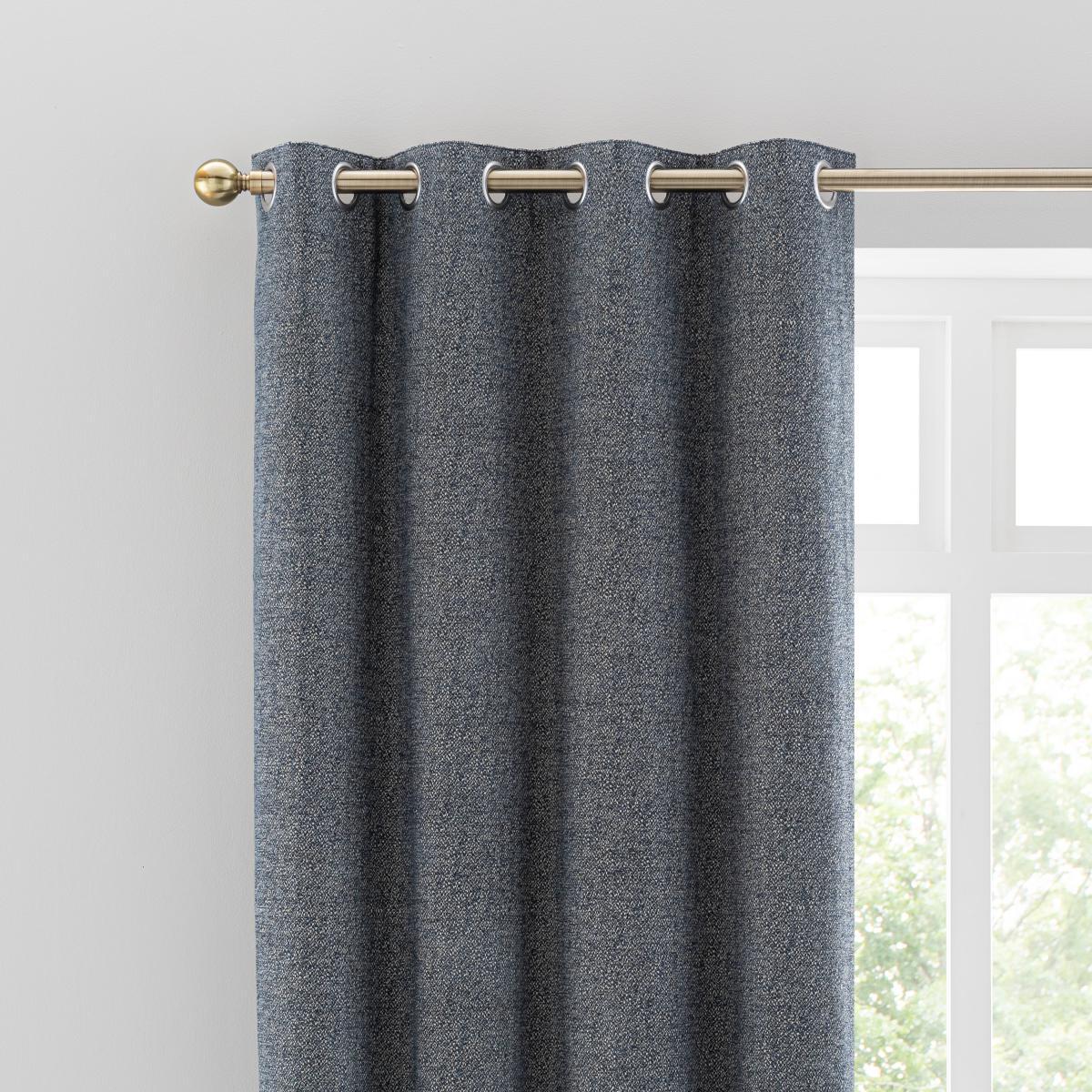 Hampstead Navy Eyelet Curtains Navy – image 1