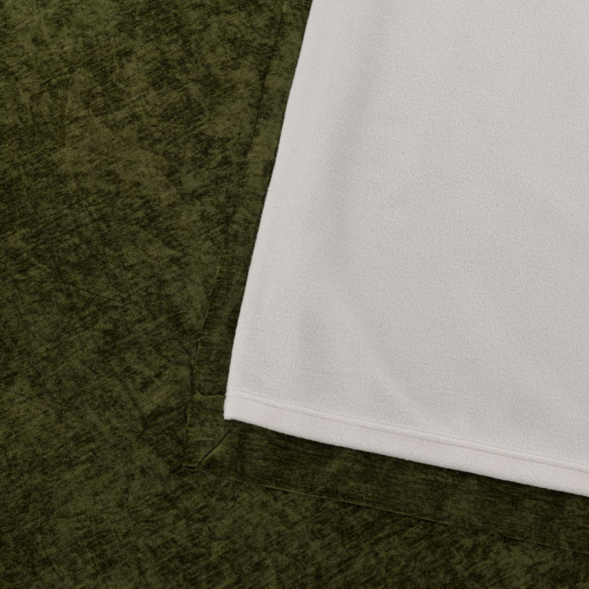 Vintage Chenille Olive Green Thermal Fleece Lined Eyelet Curtain Olive (Green) – image 6