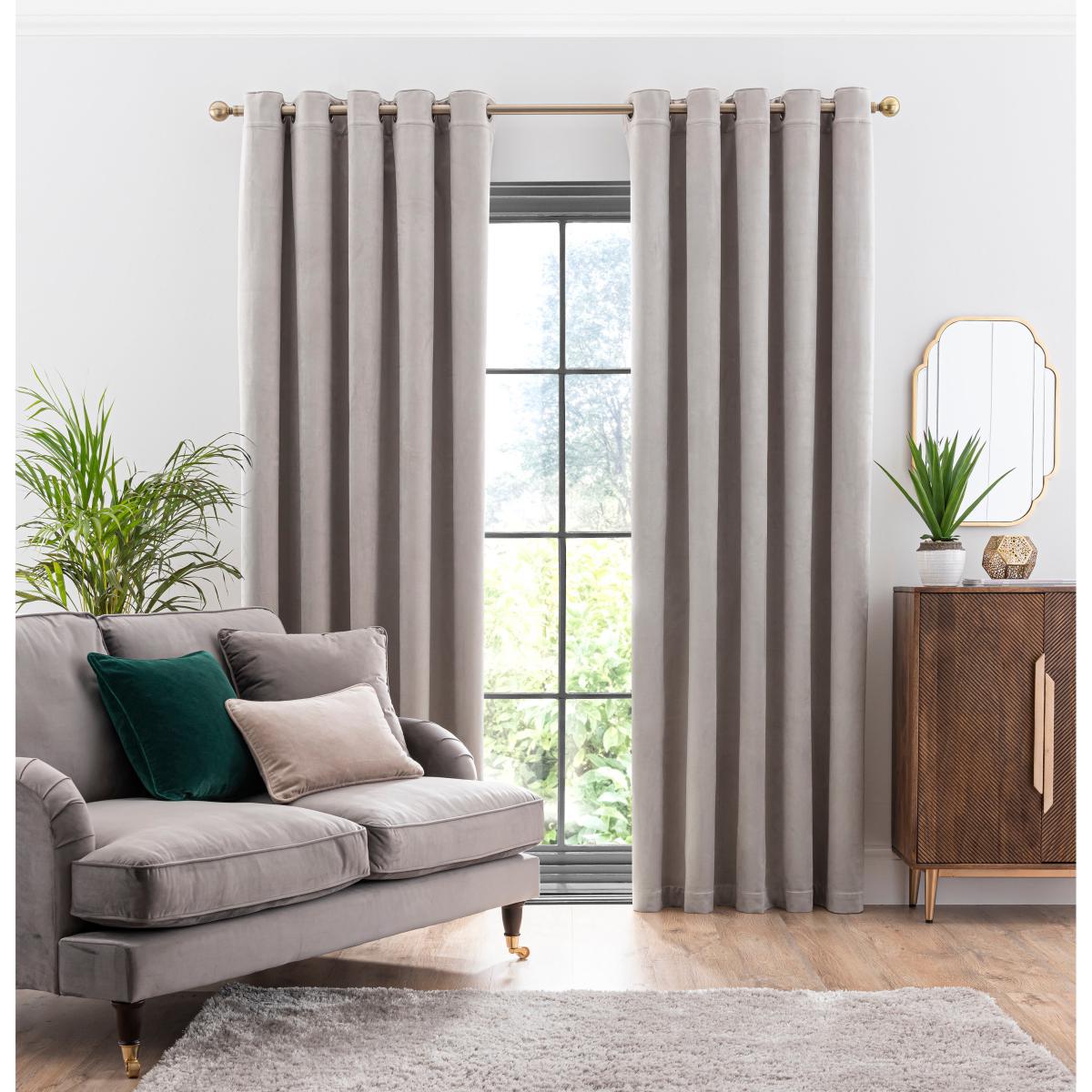 Isla Ultra Blackout Chateau Grey Eyelet Curtains Chateau Grey – image 2