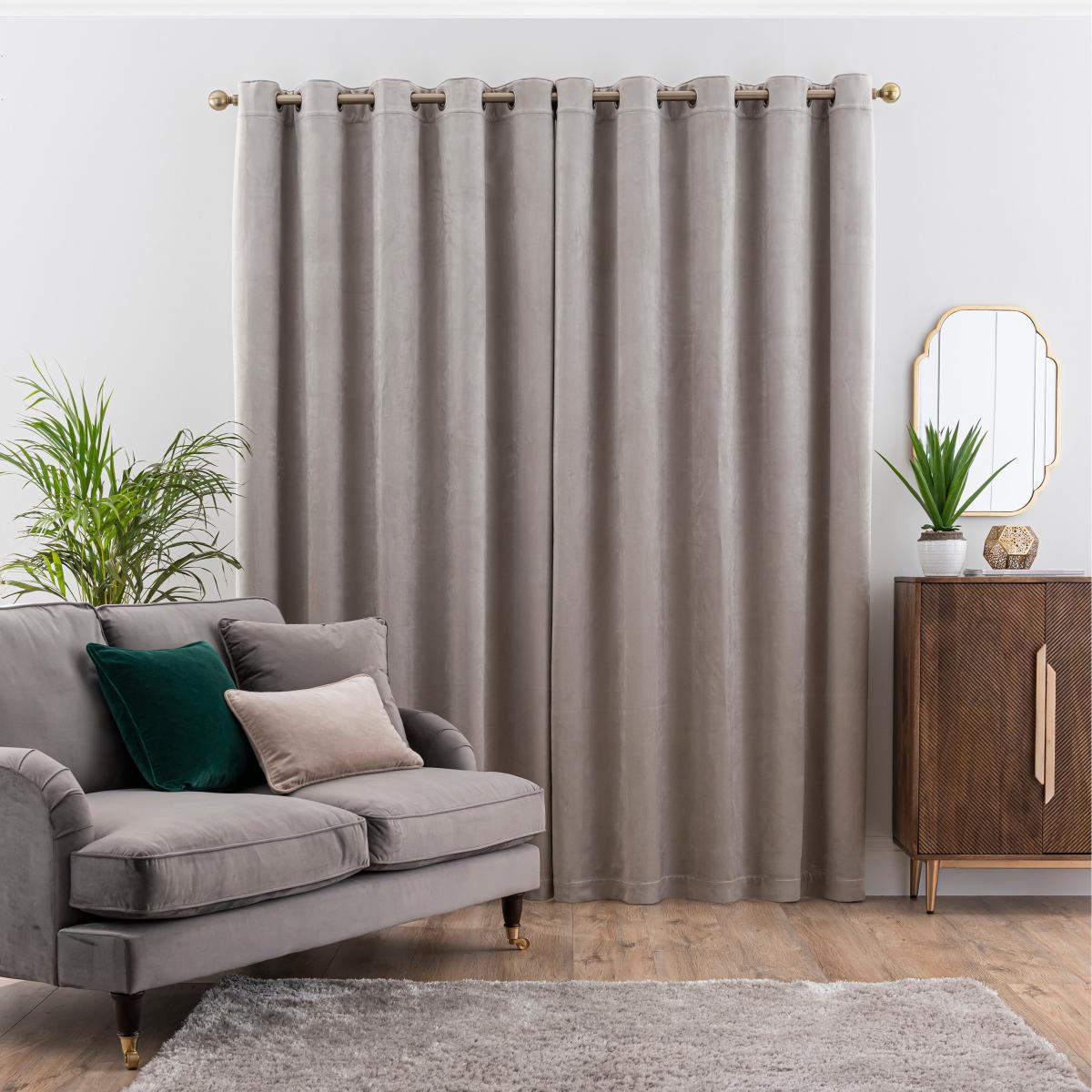 Isla Ultra Blackout Chateau Grey Eyelet Curtains Chateau Grey – image 3