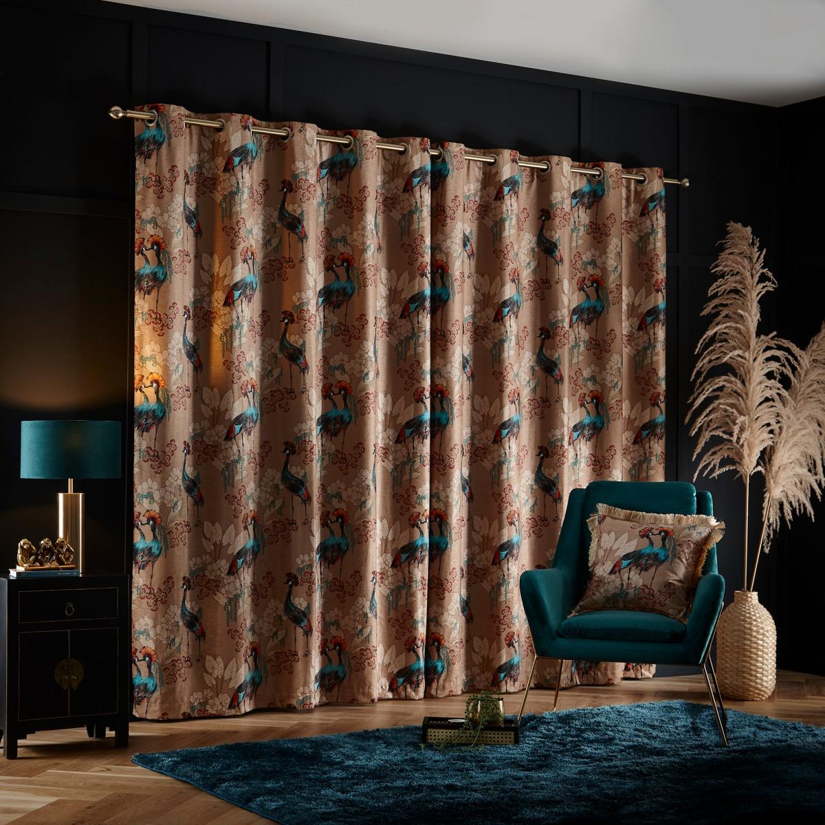 Mariba Gold Eyelet Curtains Gold – image 4