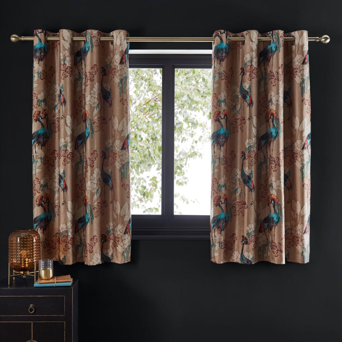 Mariba Gold Eyelet Curtains Gold – image 5