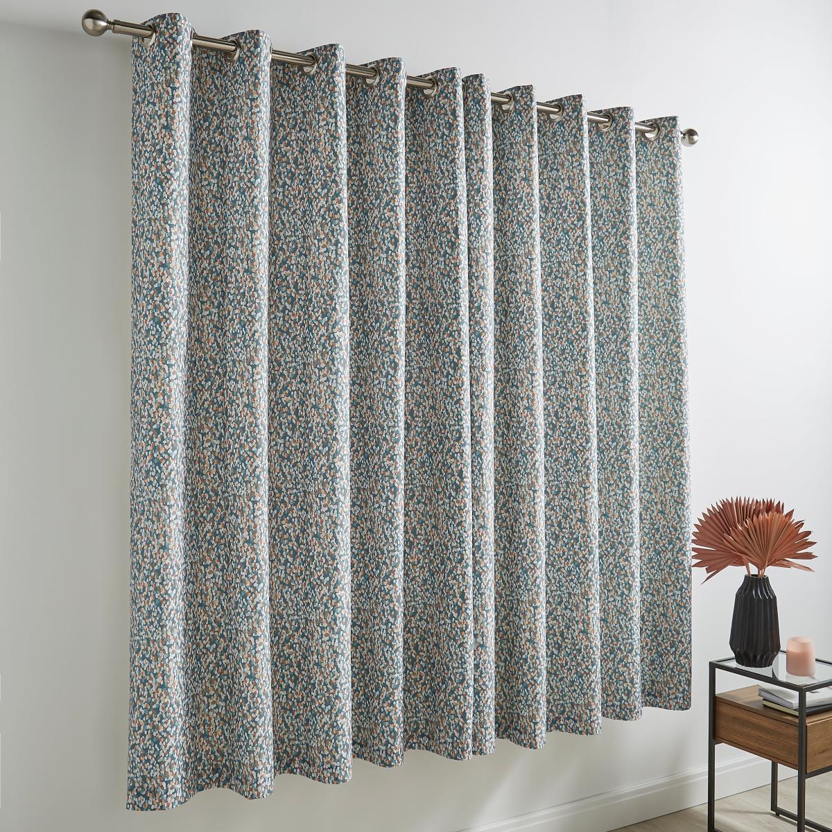 Keaton Blue Eyelet Curtains White/Orange/Green – image 3