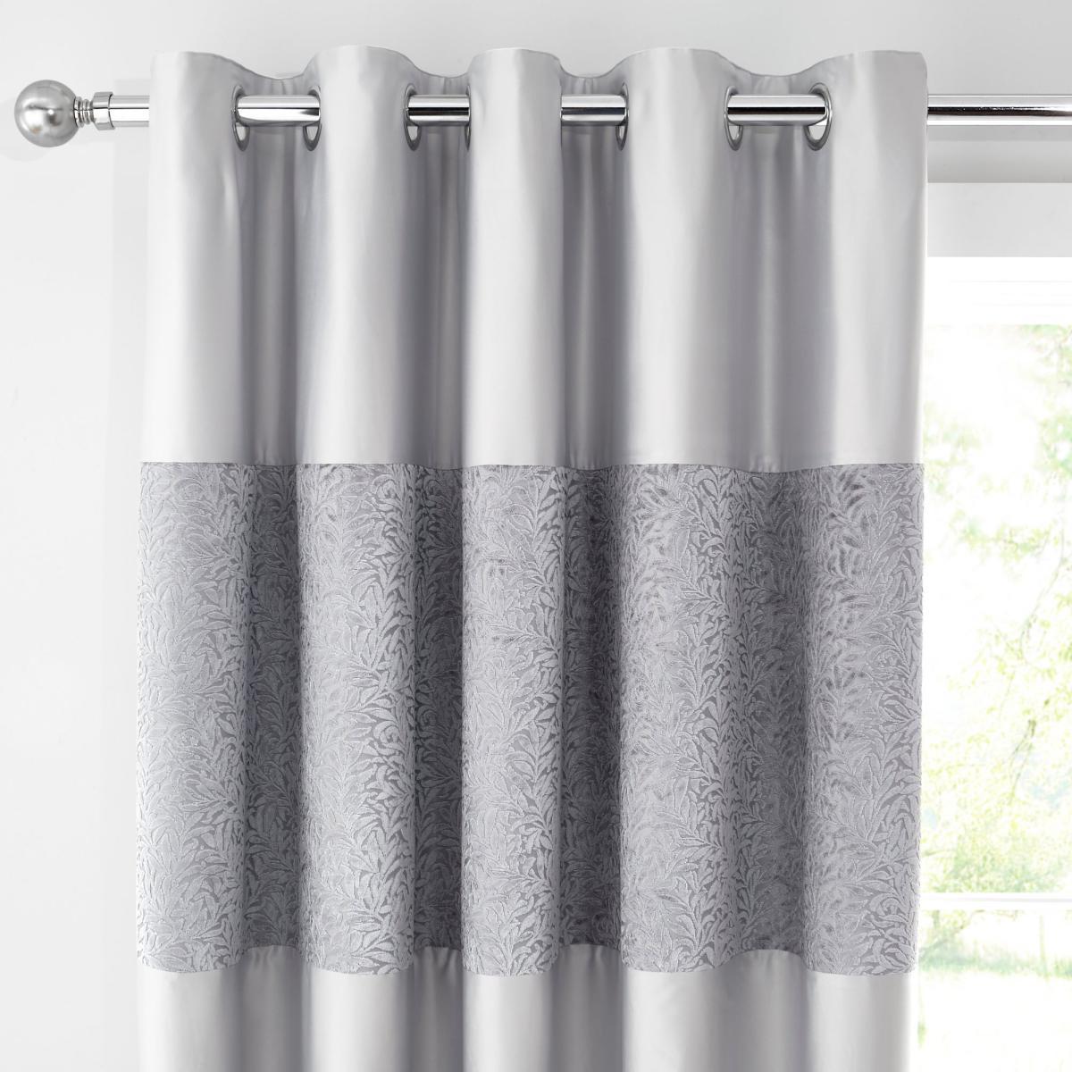 Beverley Luxe Charcoal Blackout Eyelet Curtains Charcoal (Grey) – image 2