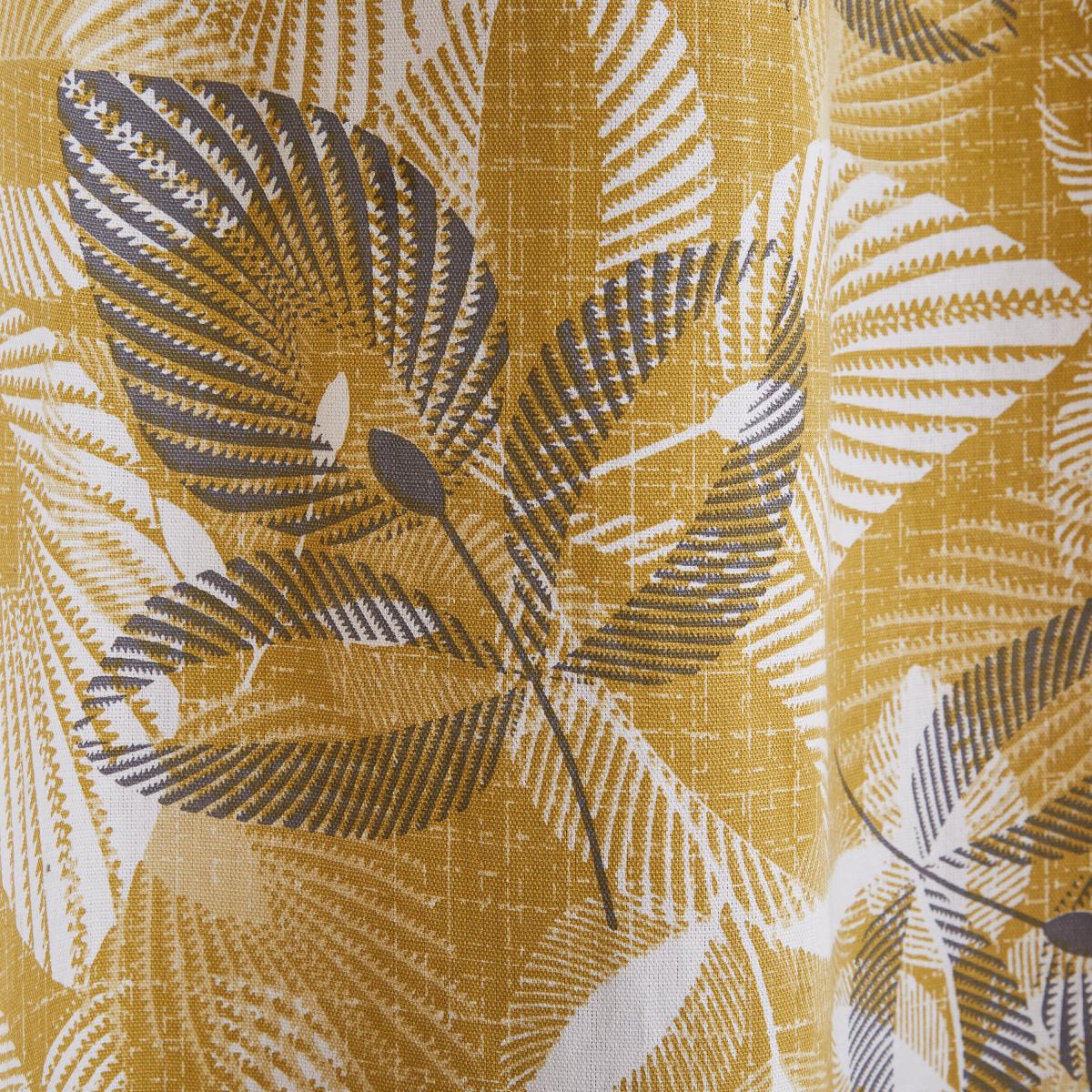 Catherine Lansfield Abbotsley Leaf Ochre Eyelet Curtains Ochre – image 3