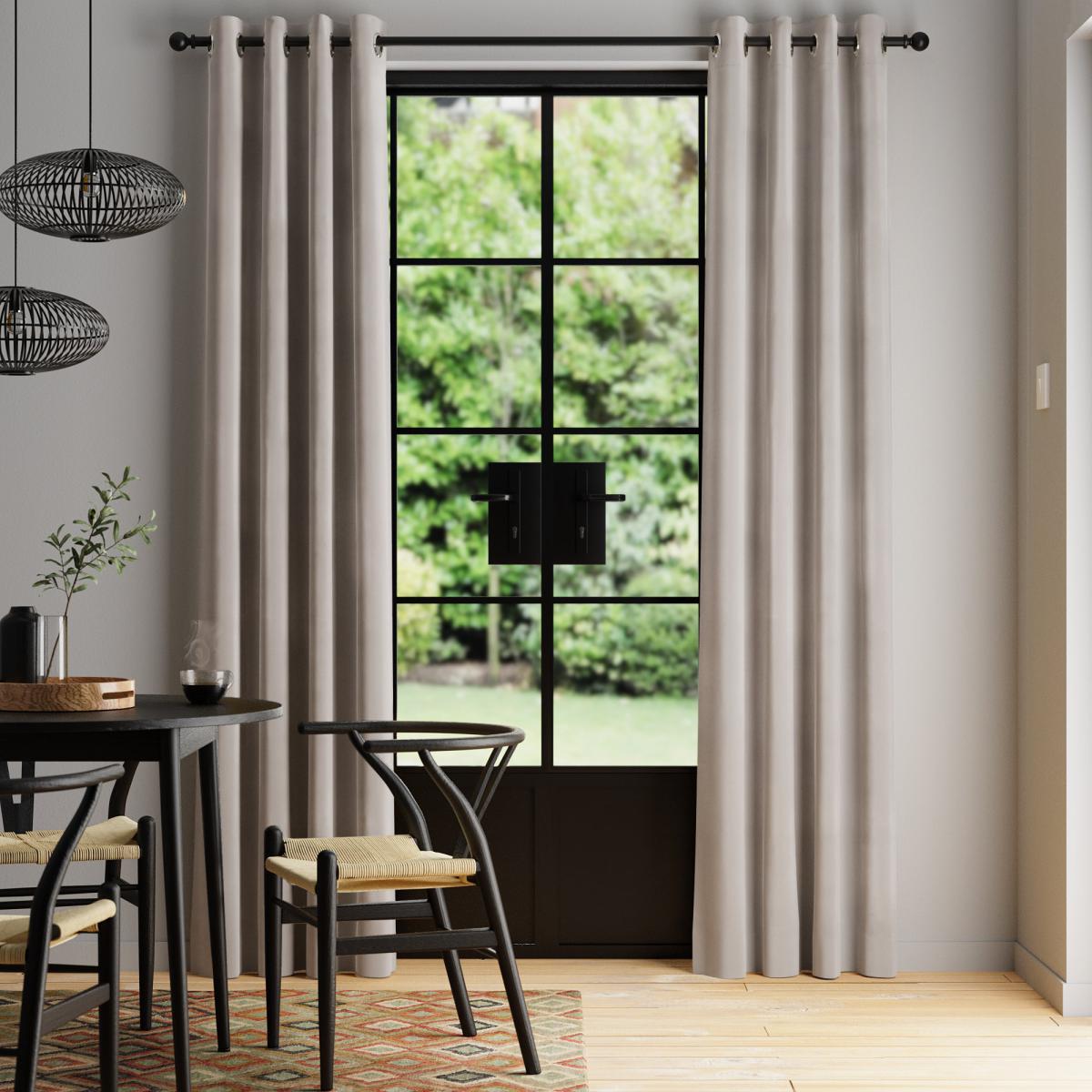 Phoenix Velour Grey Thermal Eyelet Curtains Chateau Grey – image 2