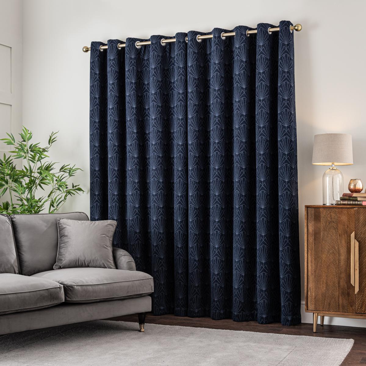 Gatsby Thermal Eyelet Curtains Navy Navy (Blue) – image 4
