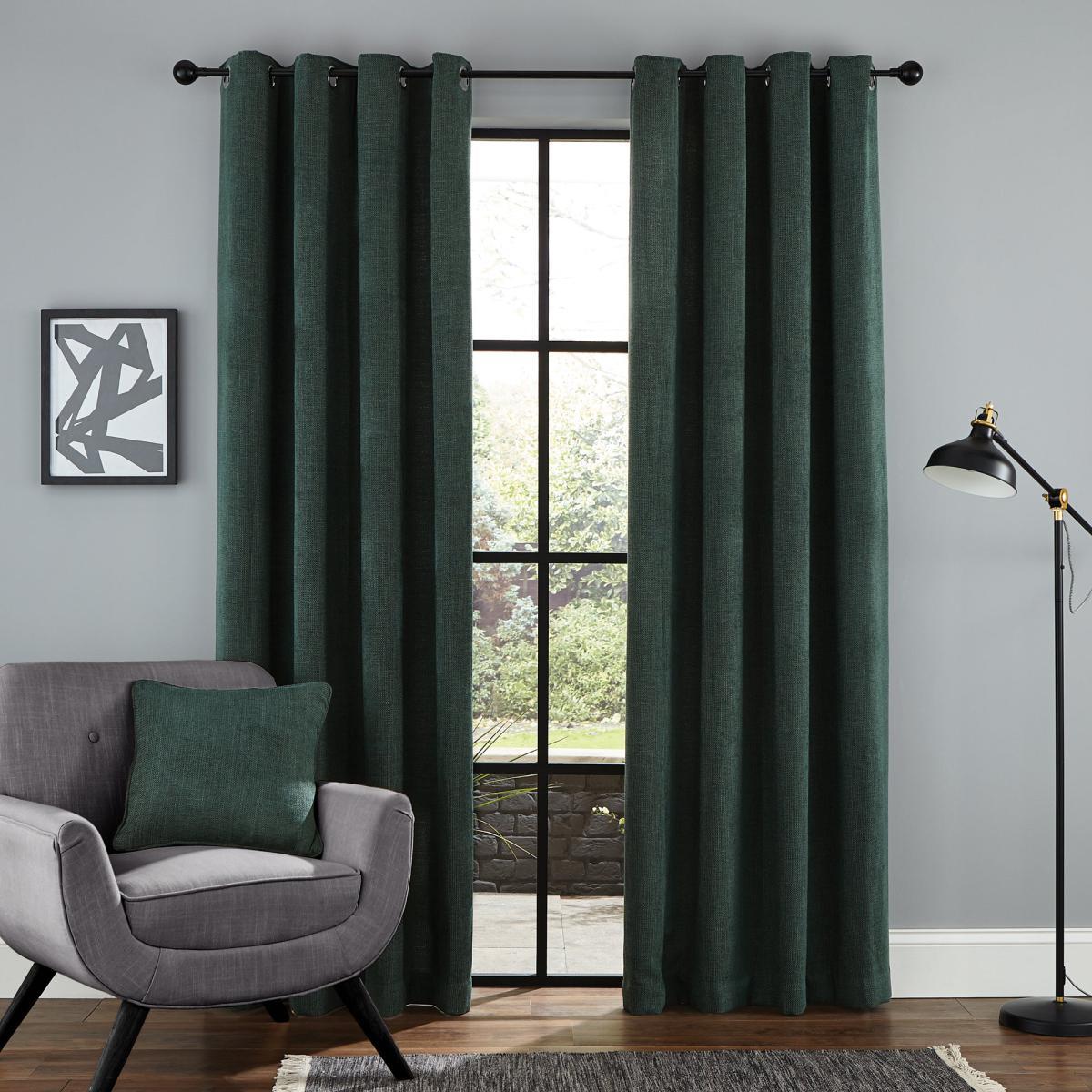 Wynter Jade Thermal Eyelet Curtains Green – image 2