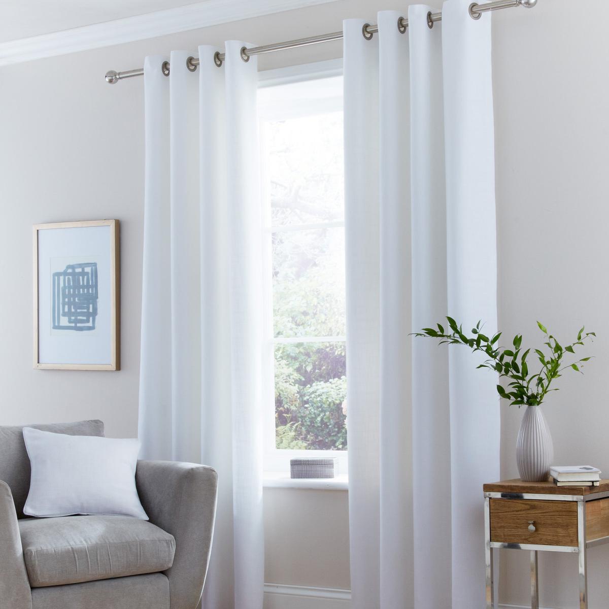 Vermont White Eyelet Curtains White – image 2