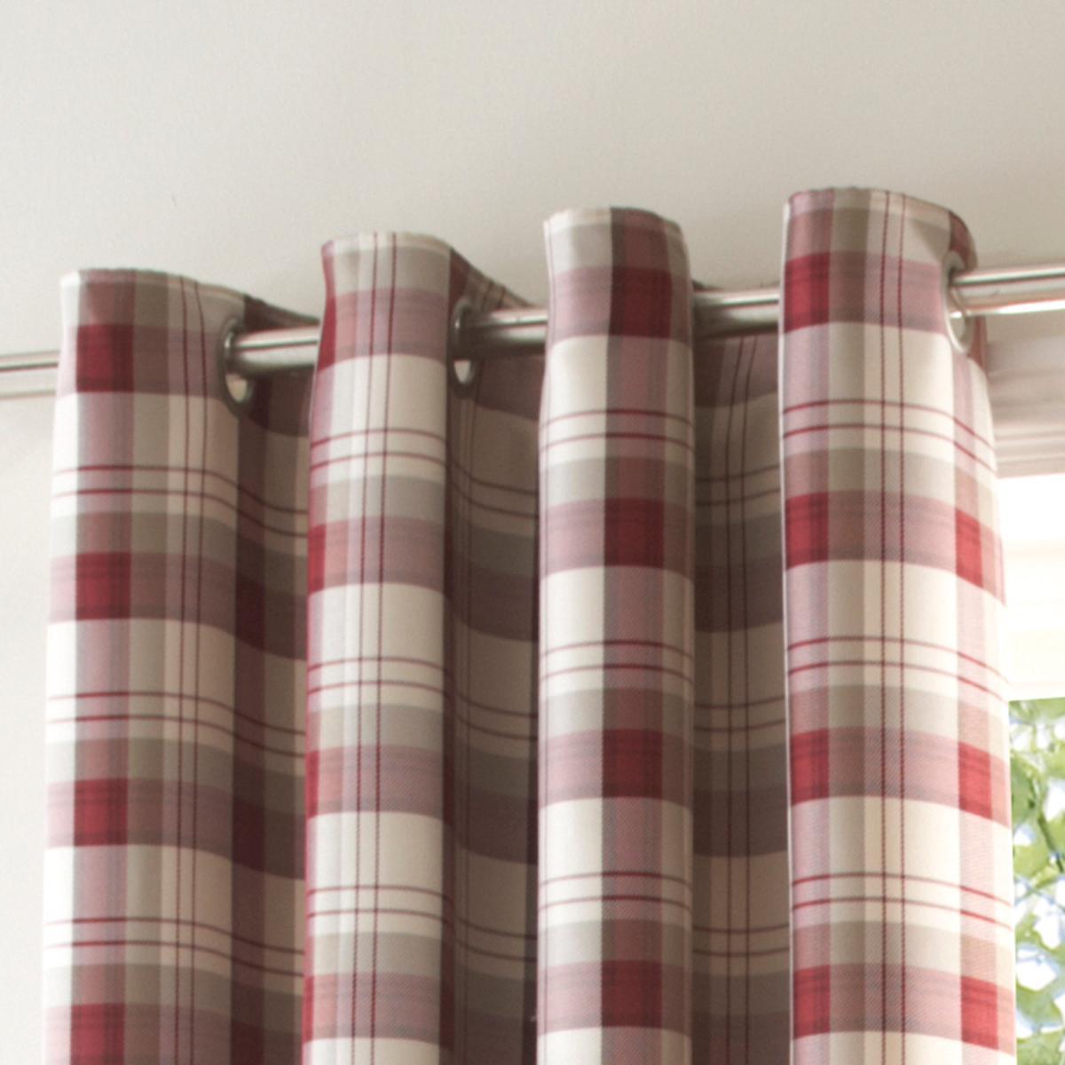 Balmoral Red Eyelet Curtains Red and Brown – image 4