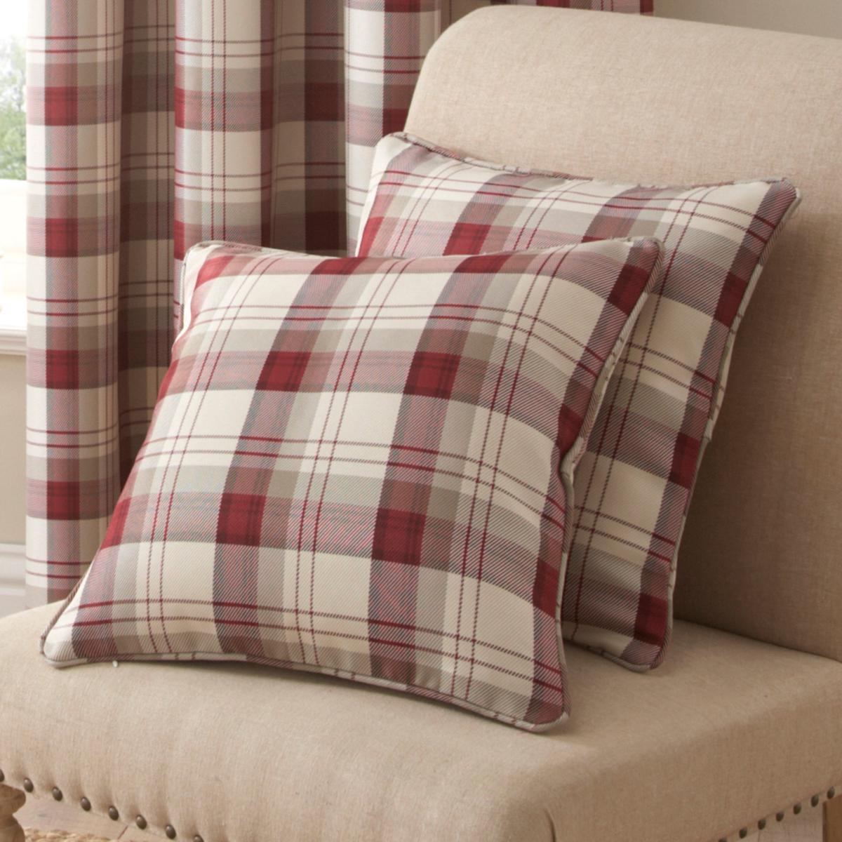 Balmoral Red Eyelet Curtains Red and Brown – image 5