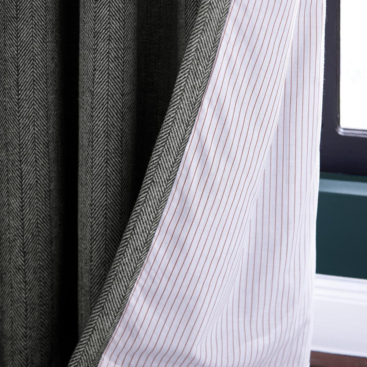 Haworth Herringbone Natural Eyelet Curtains Brown – image 4