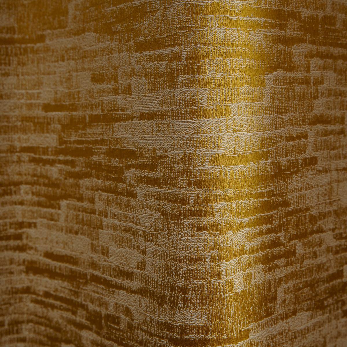 Luxe Texture Old Gold Eyelet Curtains Gold – image 4