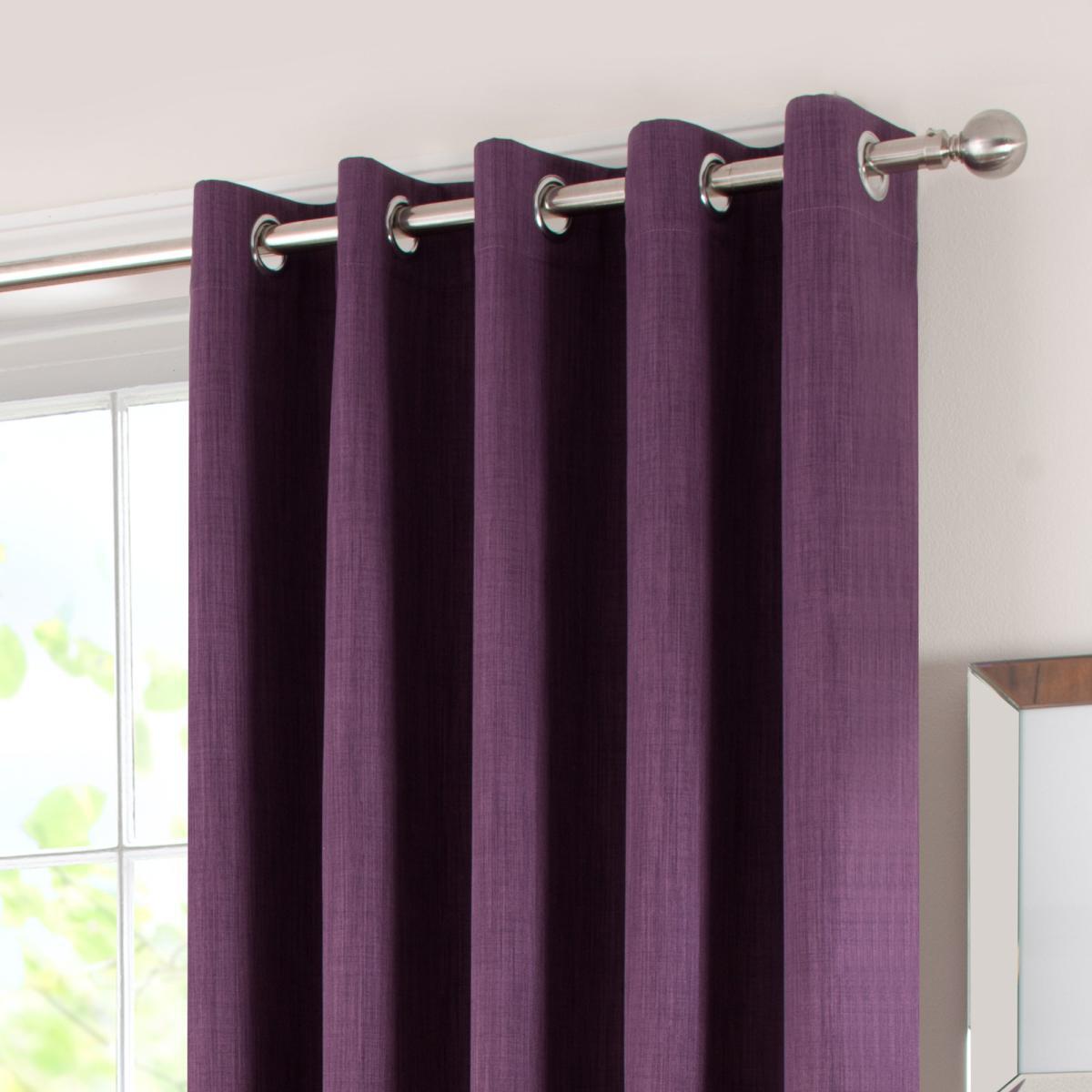 Solar Aubergine Blackout Eyelet Curtains Purple – image 4