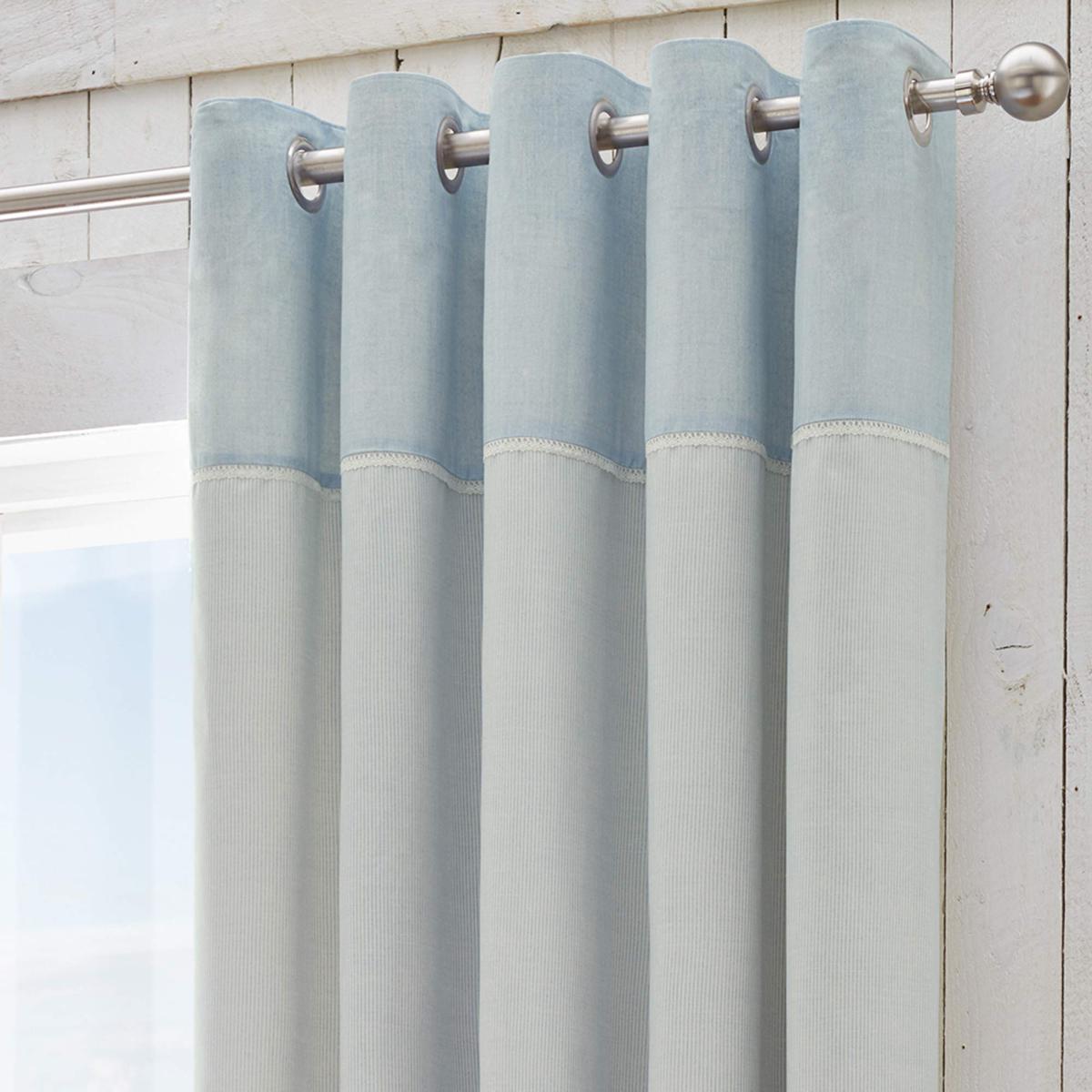 Millie Blue Thermal Eyelet Curtains Blue – image 2