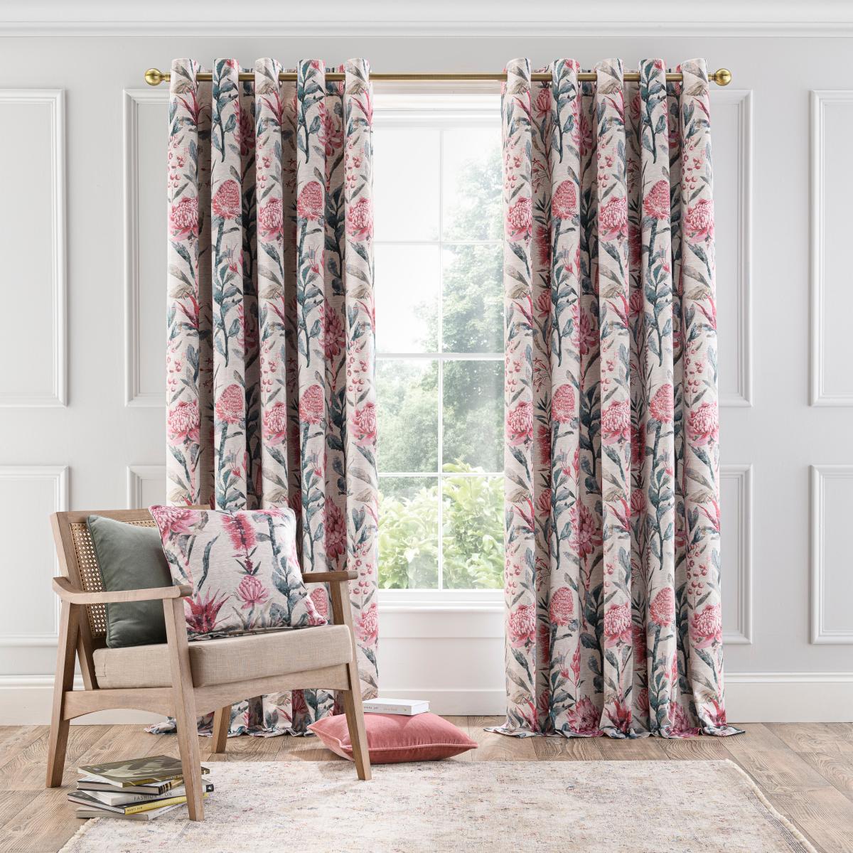 Cassia Pink Eyelet Curtains Pink – image 2