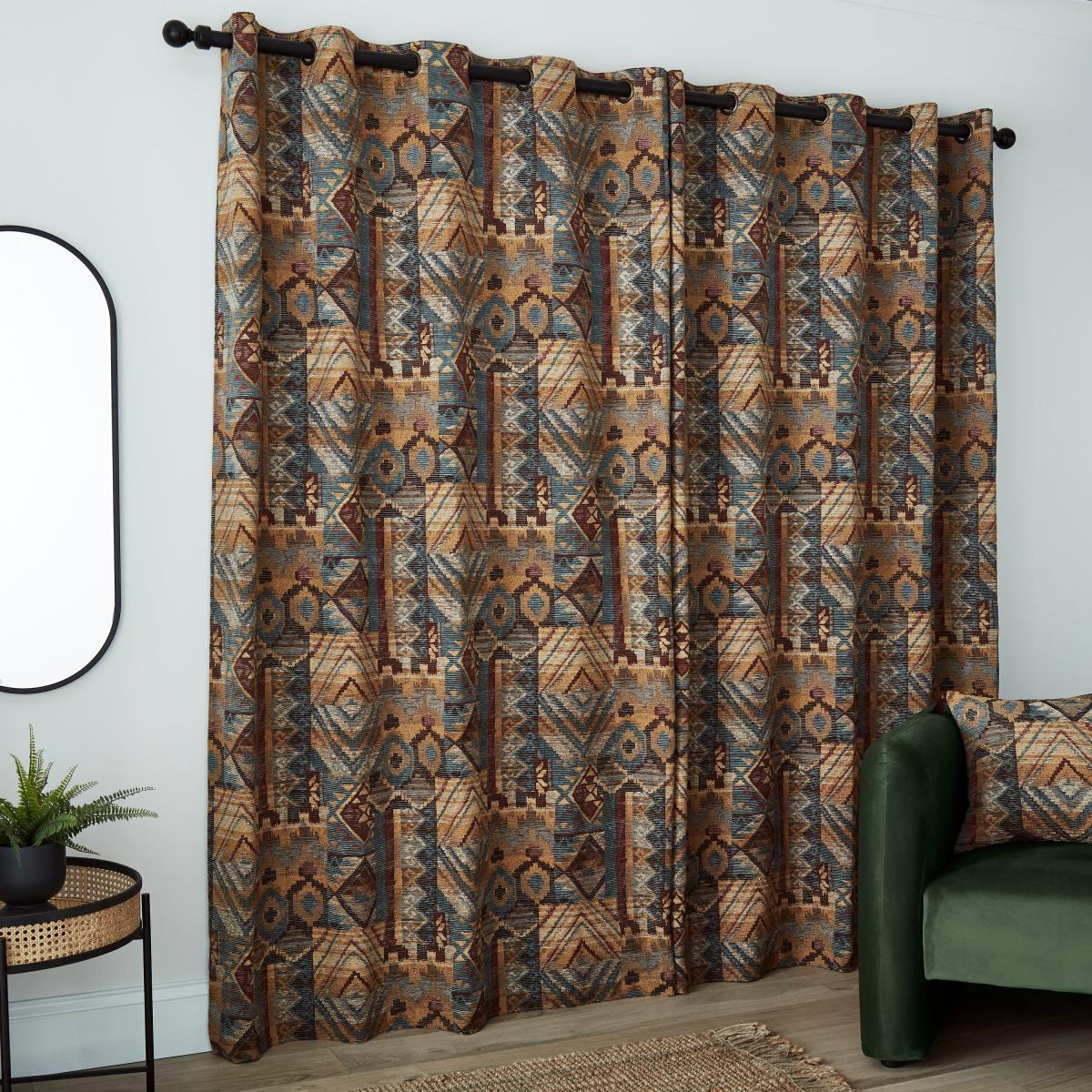 Evander Red Eyelet Curtains Red – image 4