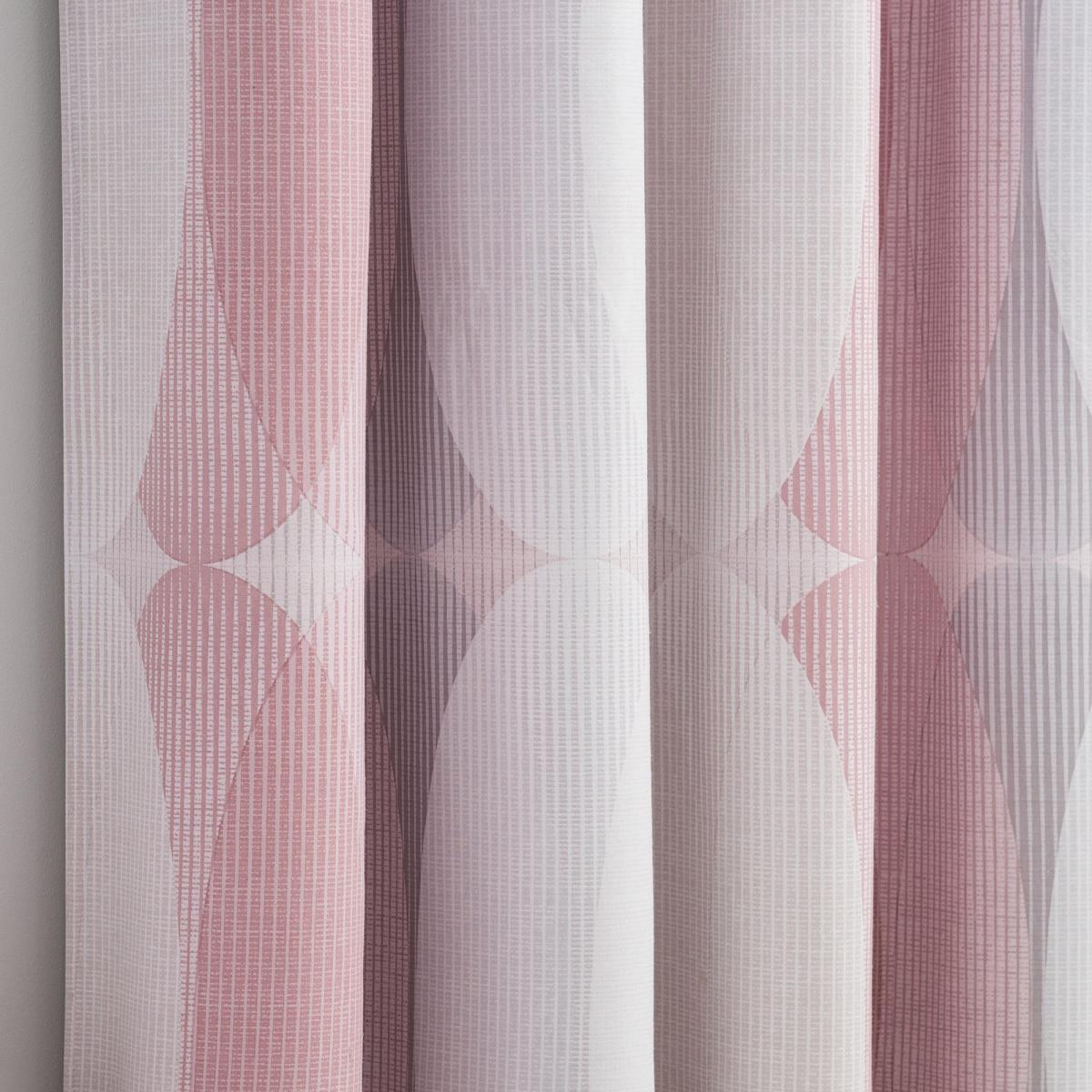 Elements Elijah Pink Blackout Eyelet Curtains Pink, Grey and White – image 2