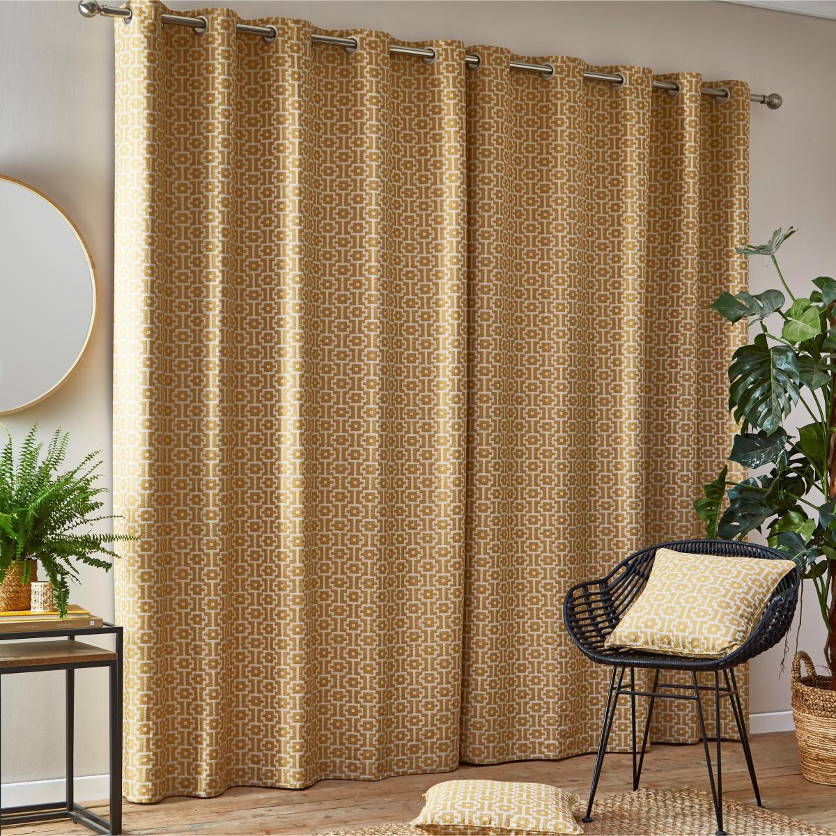Riad Old Gold Eyelet Curtains Old Gold – image 4