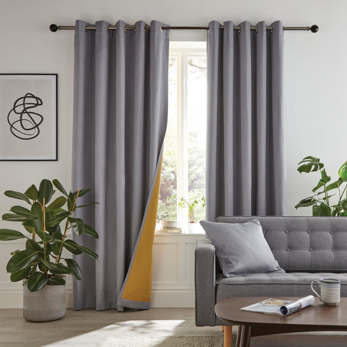 Jupiter Grey Blackout Eyelet Curtains Grey – image 2