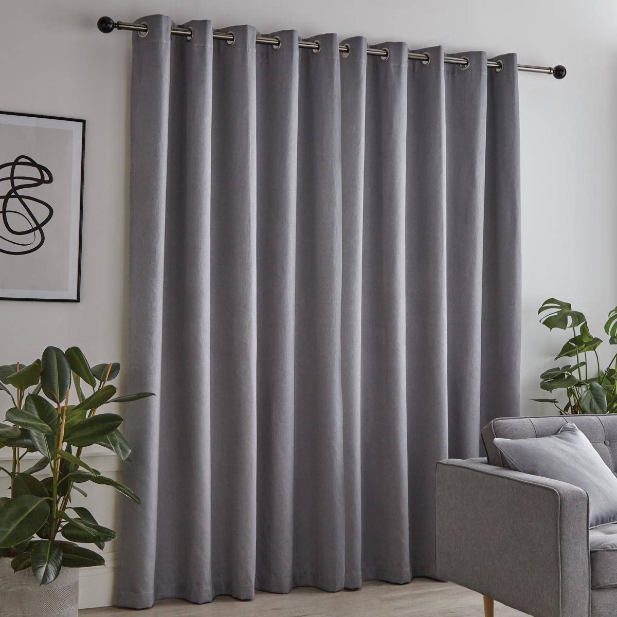 Jupiter Grey Blackout Eyelet Curtains Grey – image 4