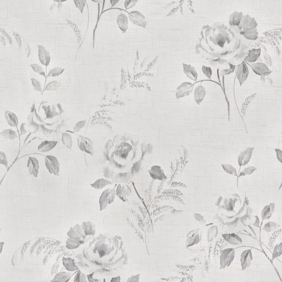 Fraiya Floral Grey Eyelet Curtains Grey – image 3
