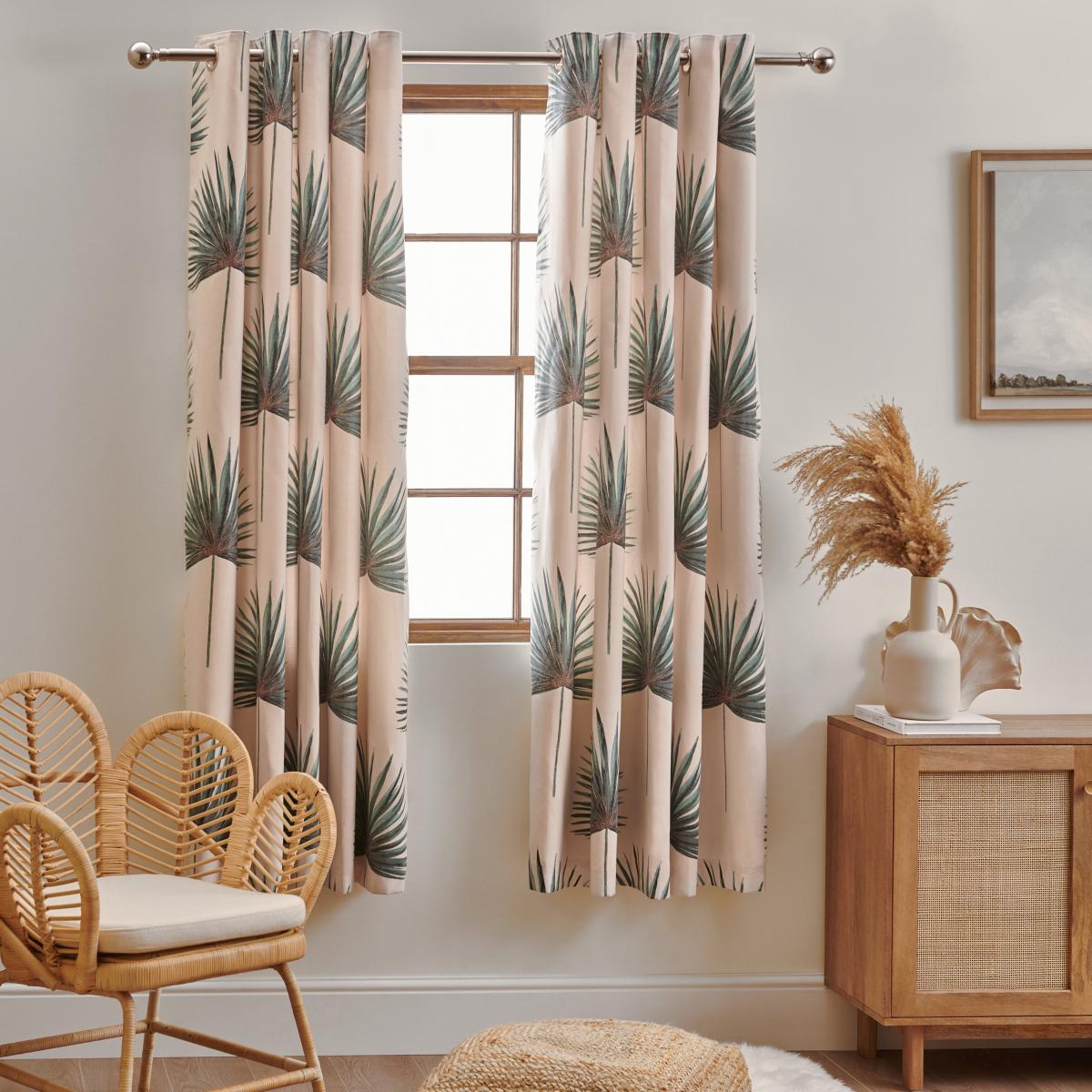 Palm Natural Eyelet Curtains Natural – image 2