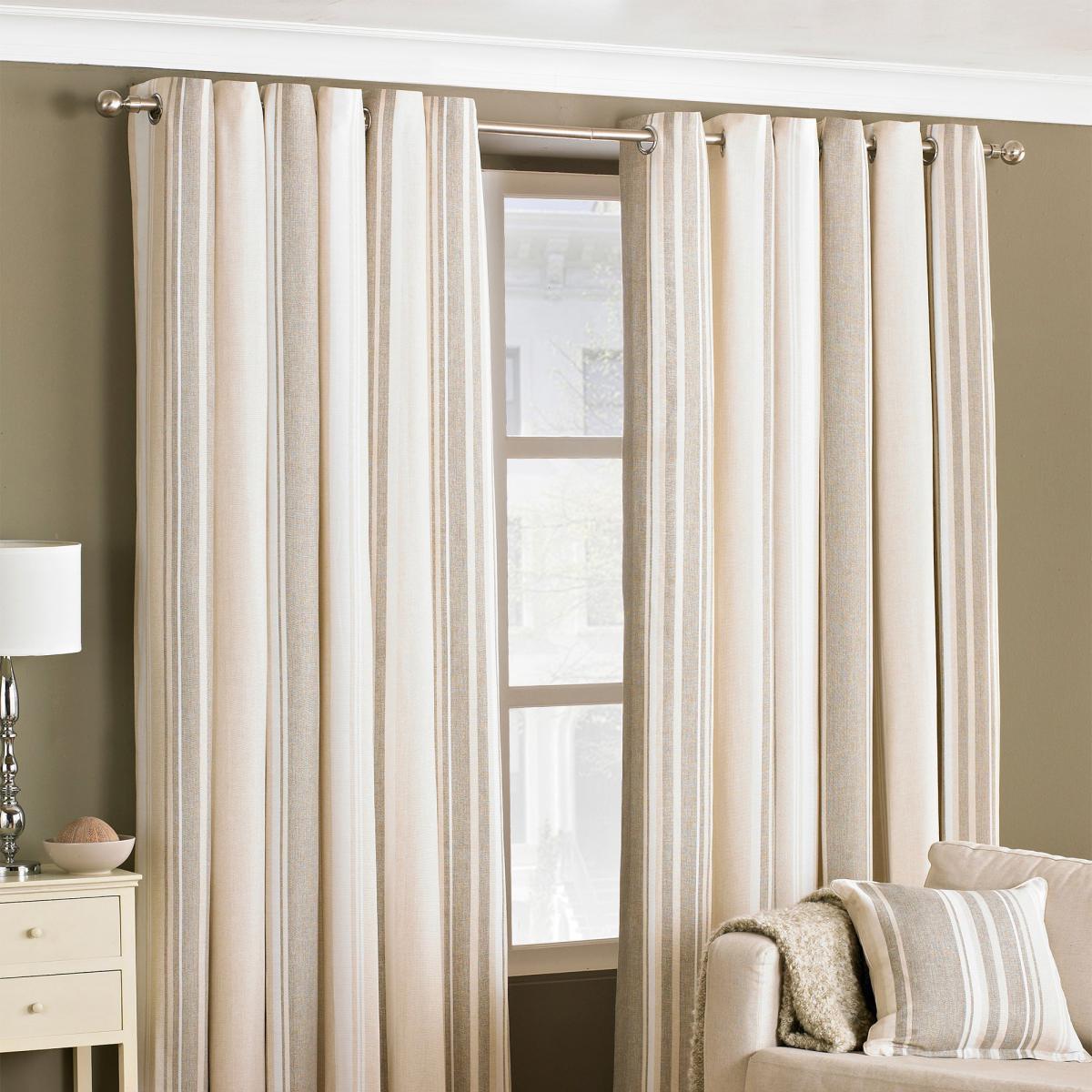 Broadway Coffee Eyelet Curtains Brown, Blush and White – image 2