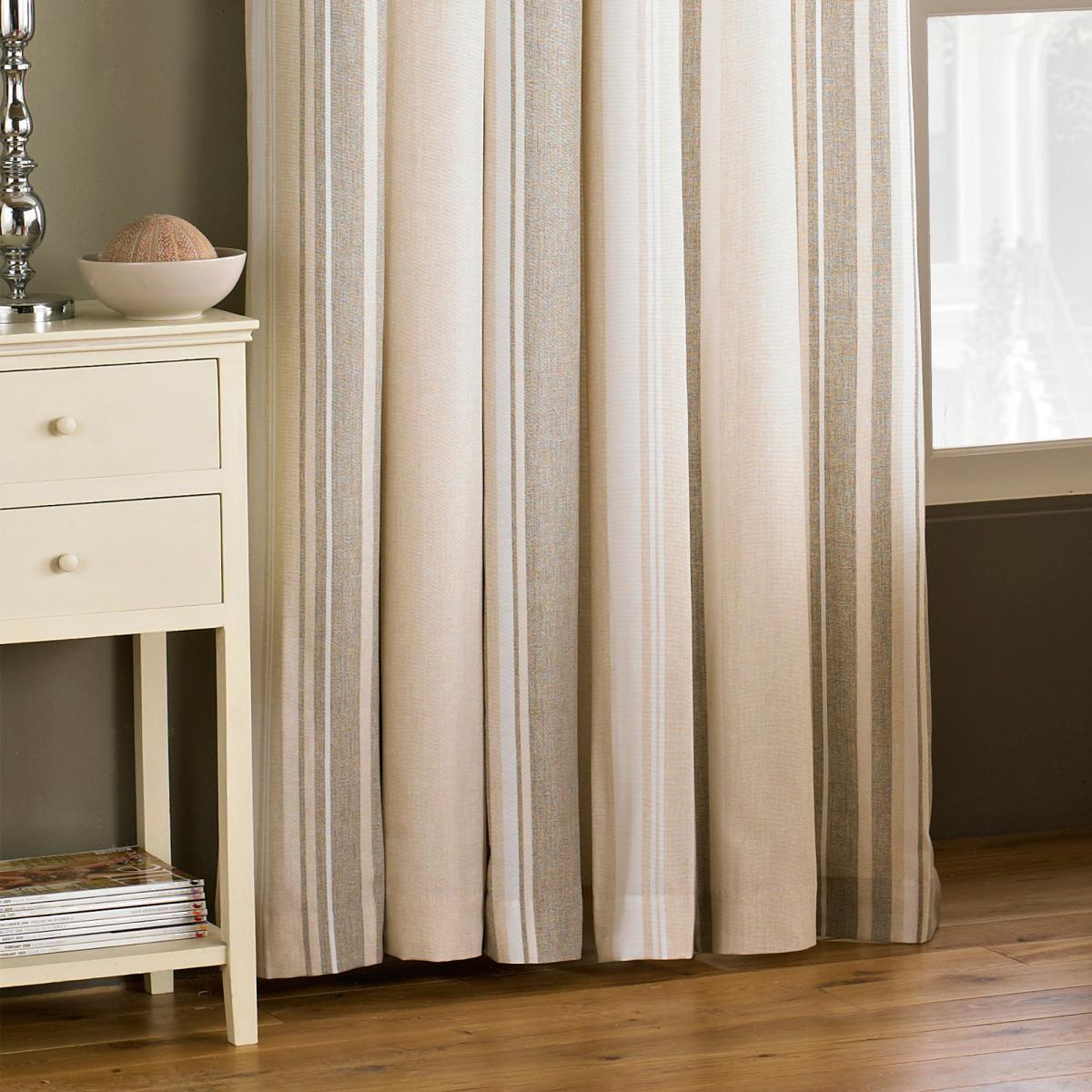 Broadway Coffee Eyelet Curtains Brown, Blush and White – image 3