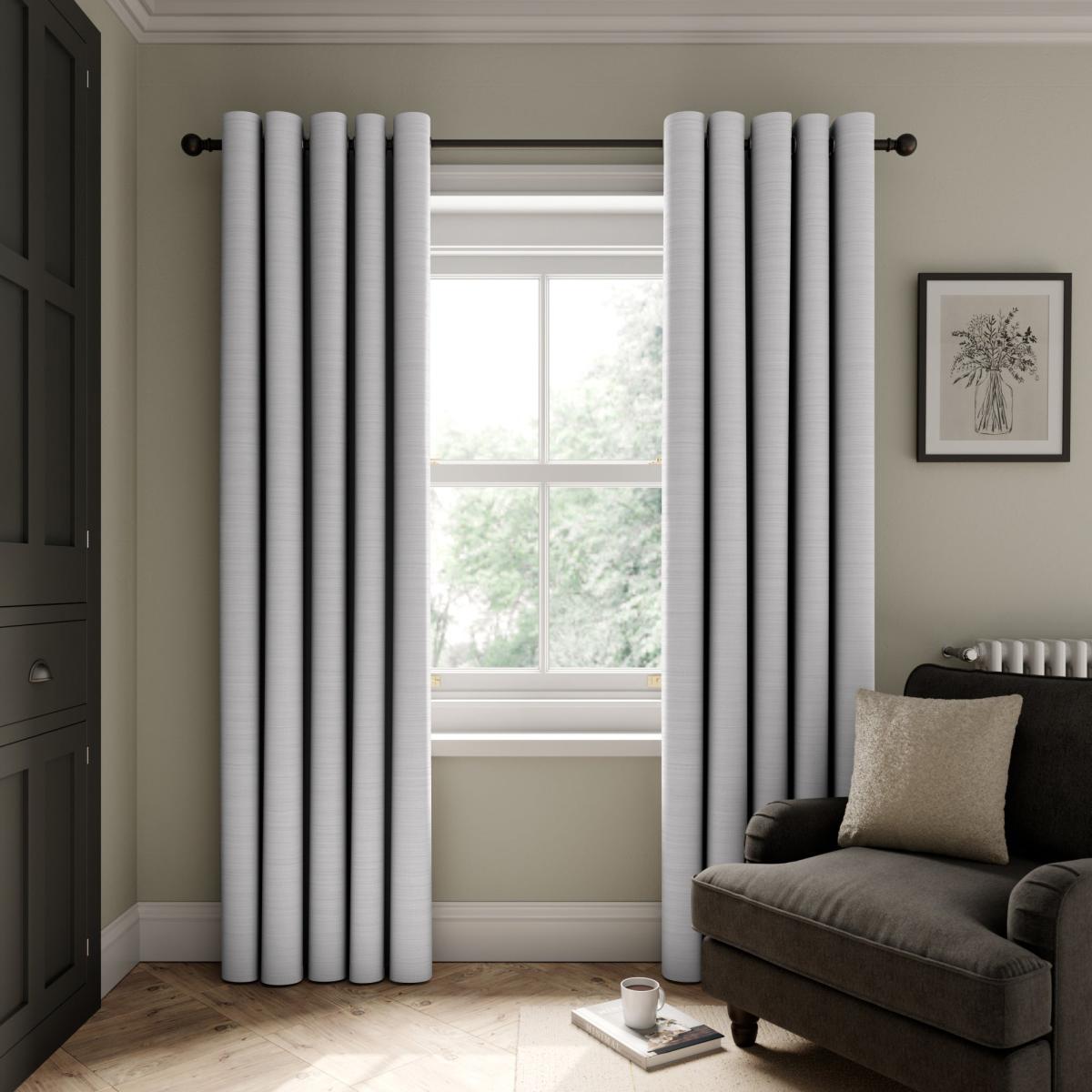 Hamilton Dove Grey Blackout Eyelet Curtains Dove (Grey) – image 2