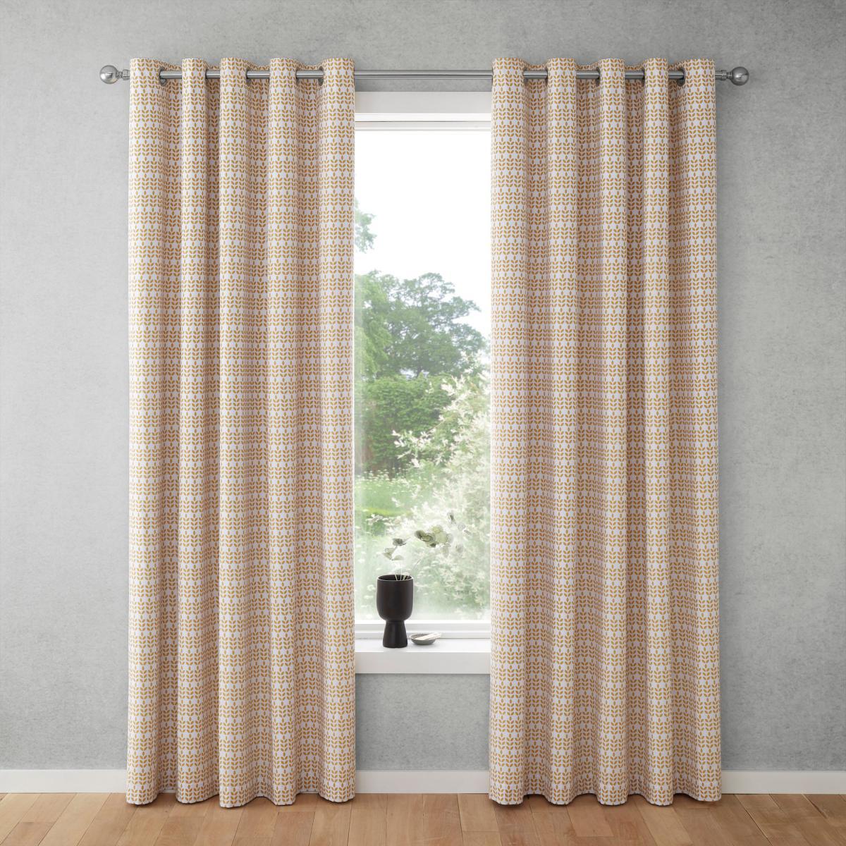 Elements Vete Ochre Blackout Eyelet Curtains Ochre (Yellow) – image 2