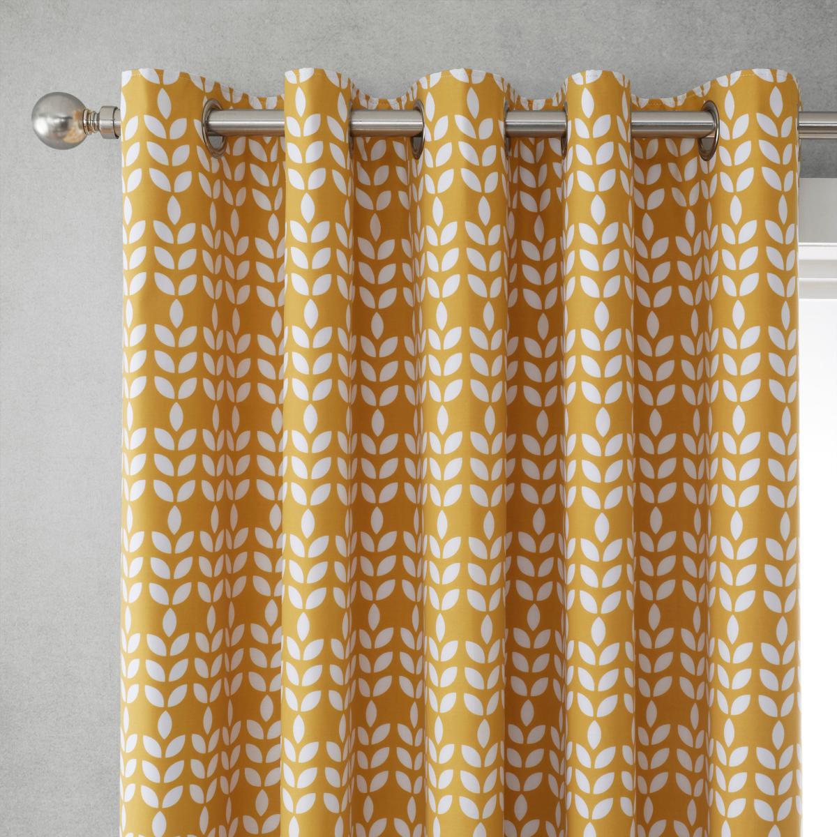 Elements Vete Ochre Blackout Eyelet Curtains Ochre (Yellow) – image 3