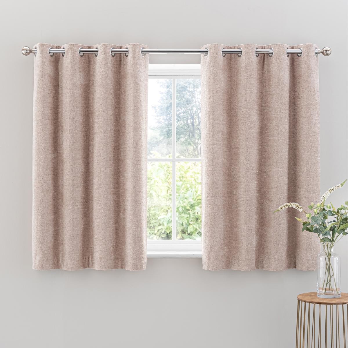 Clayton Chenille Warm Sand Eyelet Curtains Warm Sand – image 4