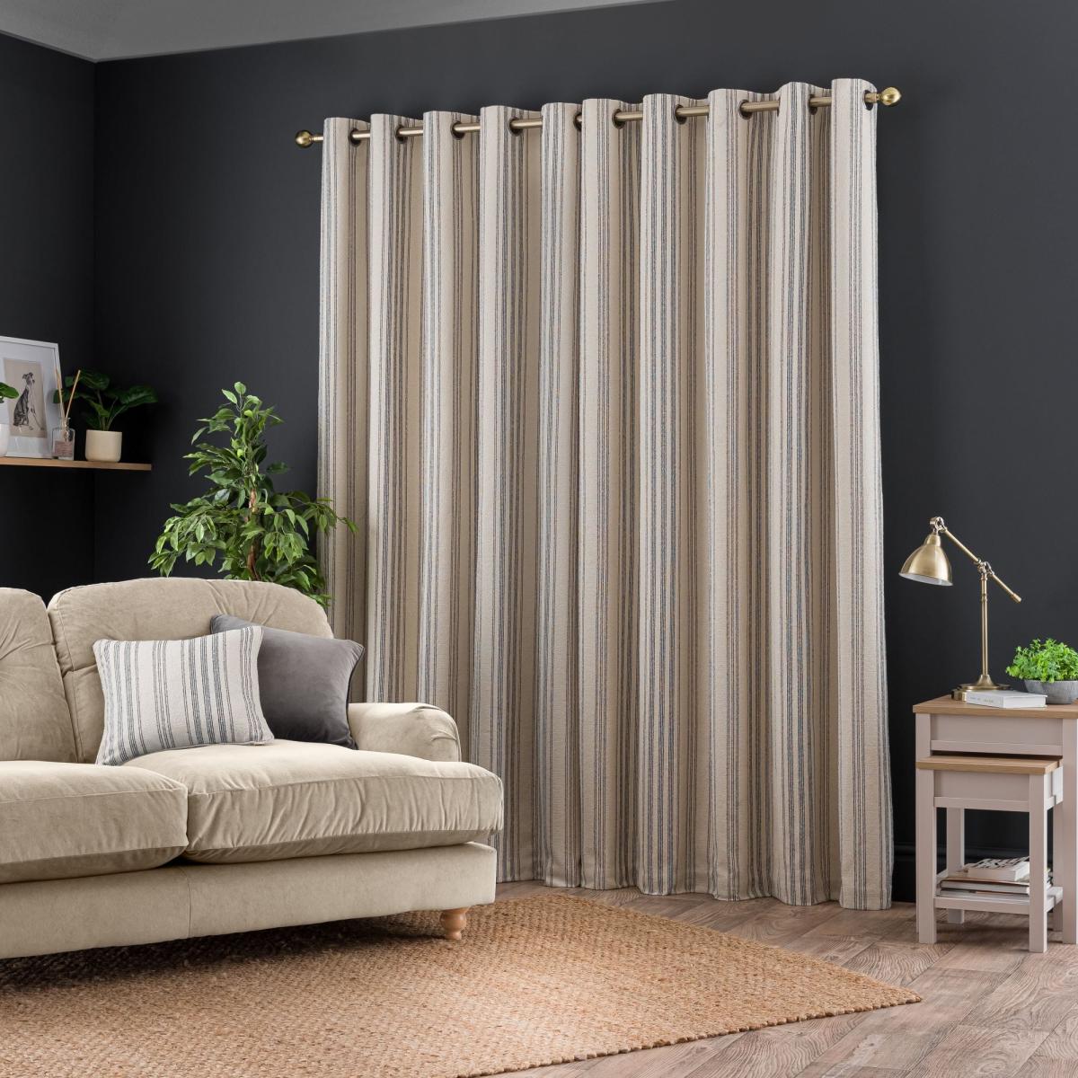 Churchgate Boucle Striped Eyelet Curtains Natural – image 4