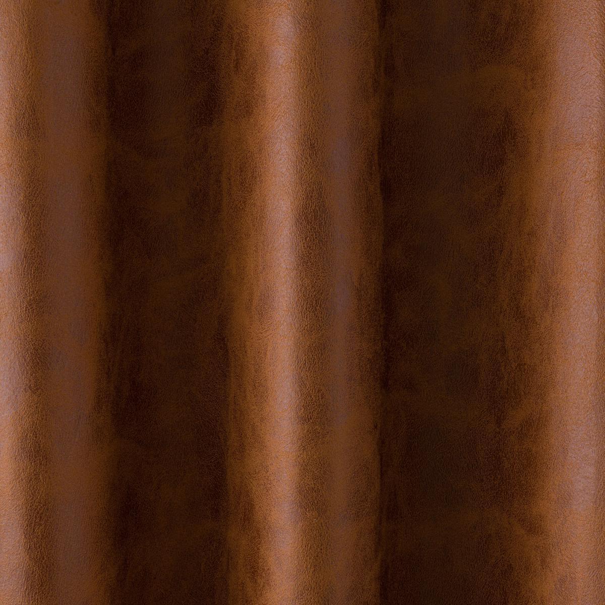 Faux Leather Tan Eyelet Curtains Brown – image 4
